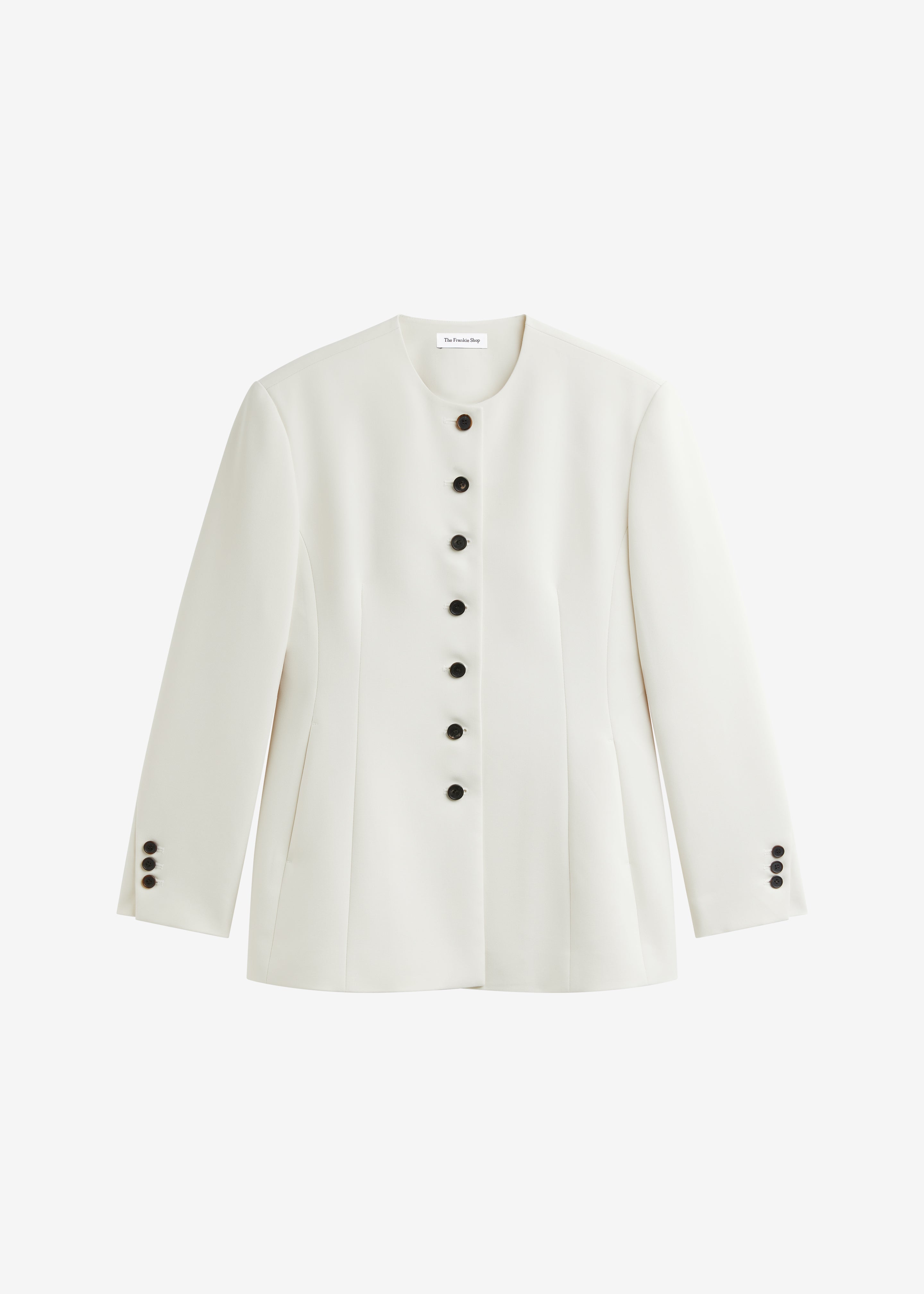 Chesnay Collarless Blazer - Cream - 8