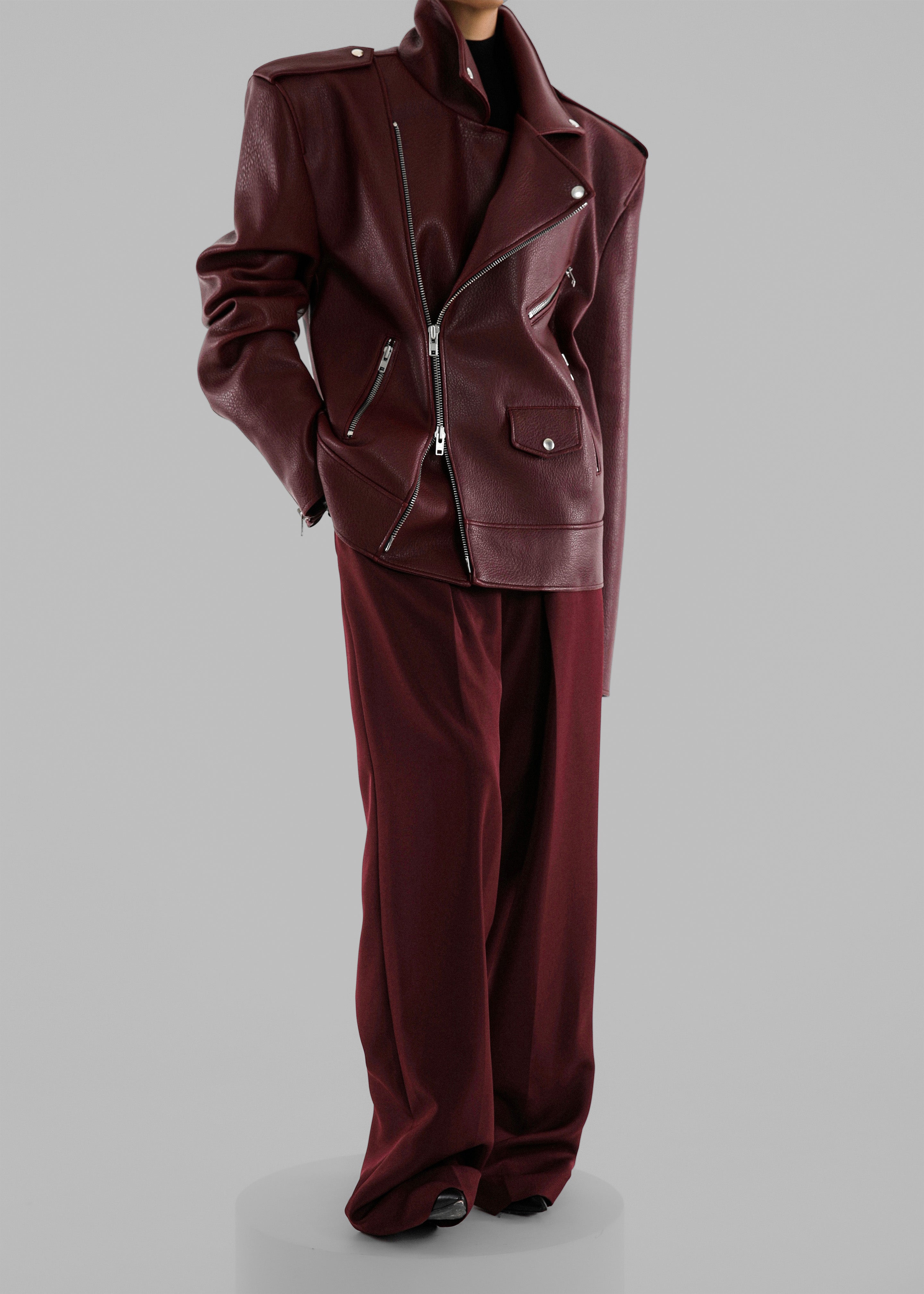 Chicago Oversized Biker Jacket - Burgundy – The Frankie Shop