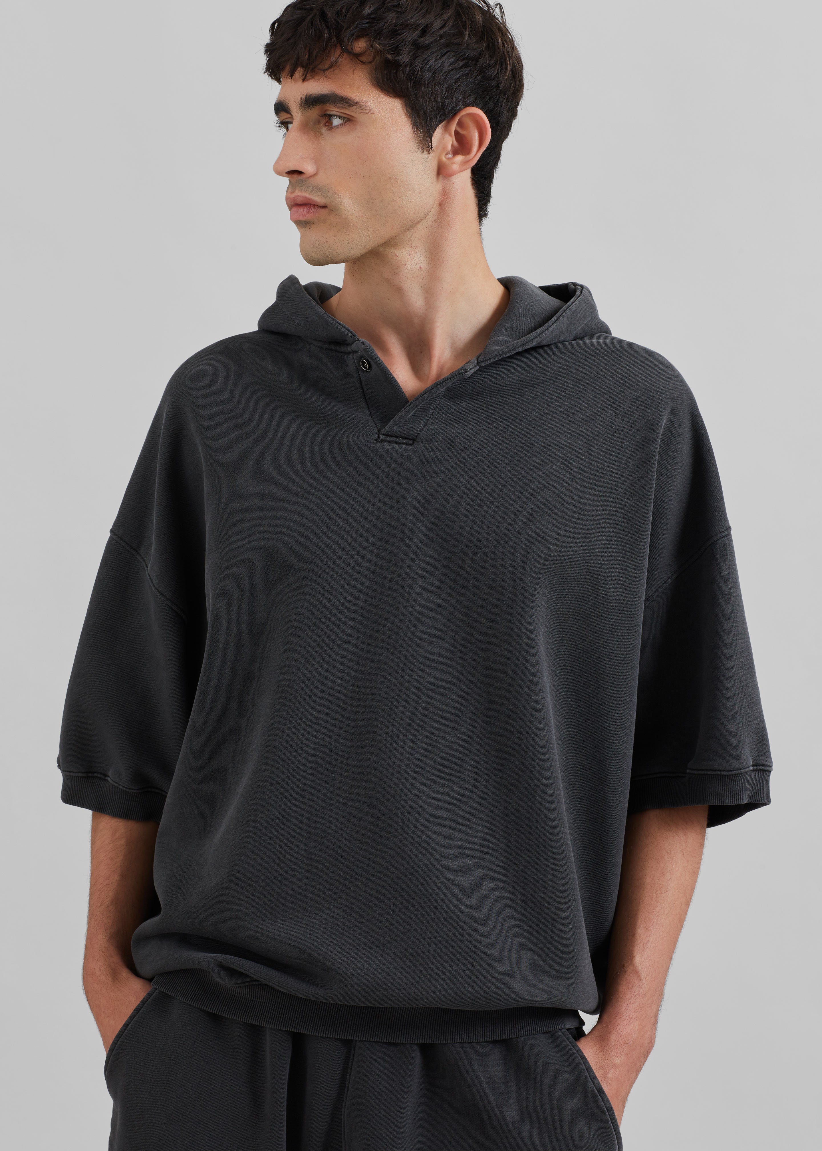 Christian Short Sleeve Hoodie - Charcoal - 2