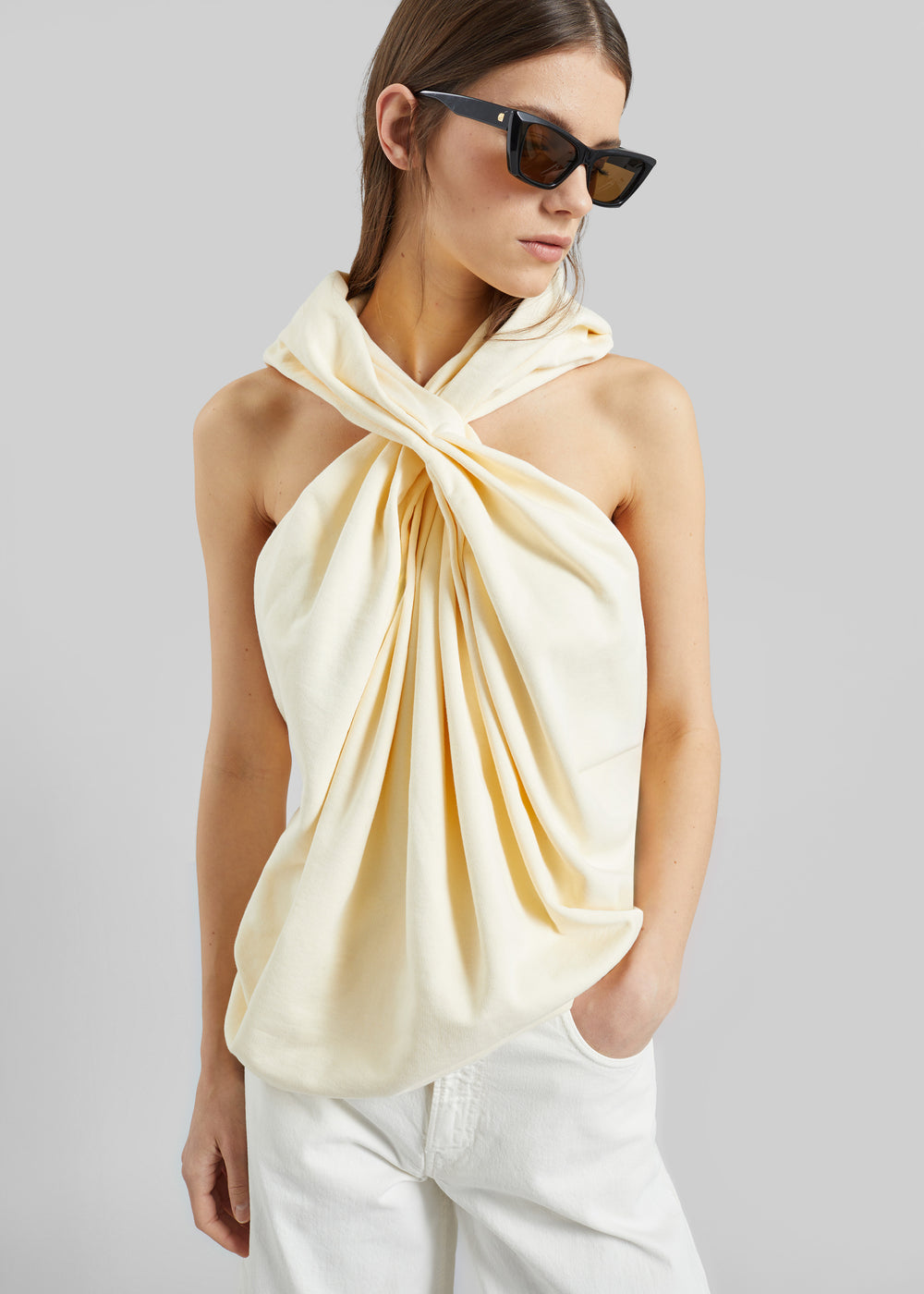 Christopher Esber Archie Hooded Top - Butter