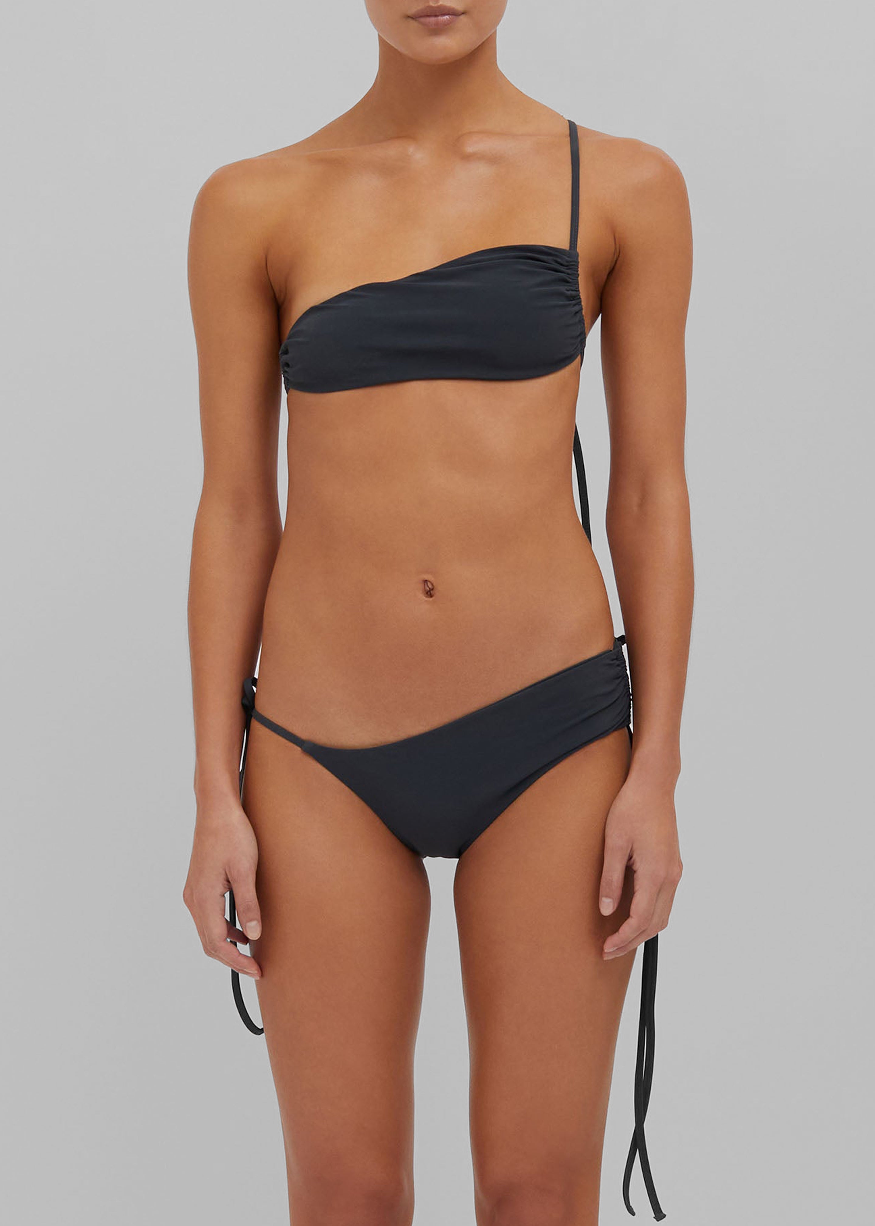 Christopher Esber Atmos Drawstring Bikini Top - Charcoal - 3