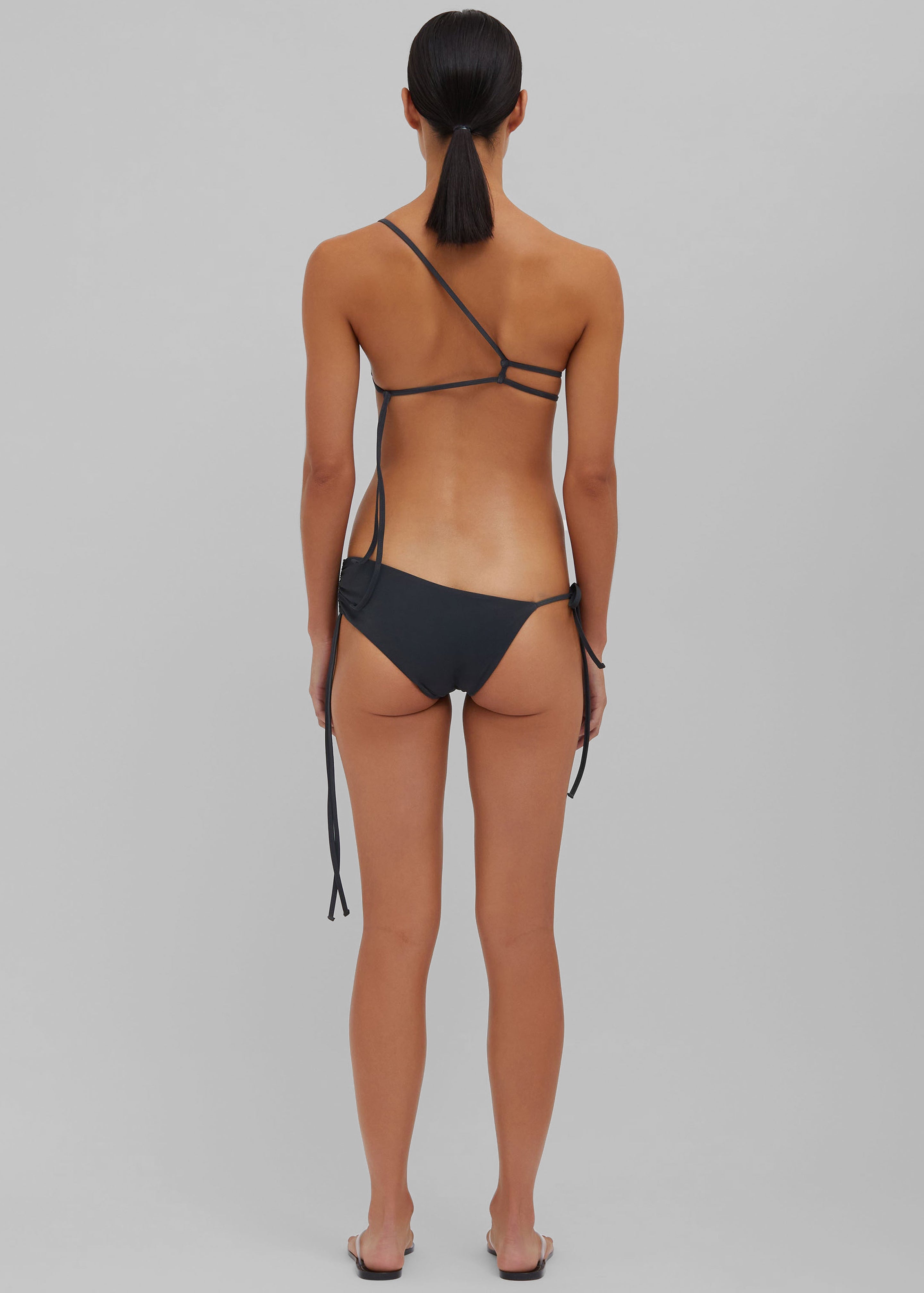 Christopher Esber Atmos Drawstring Bikini Top - Charcoal - 8