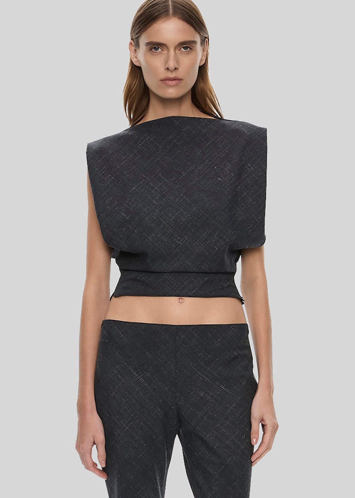 Christopher Esber Banyan Bias Top - Tropical Charcoal Marle - 2