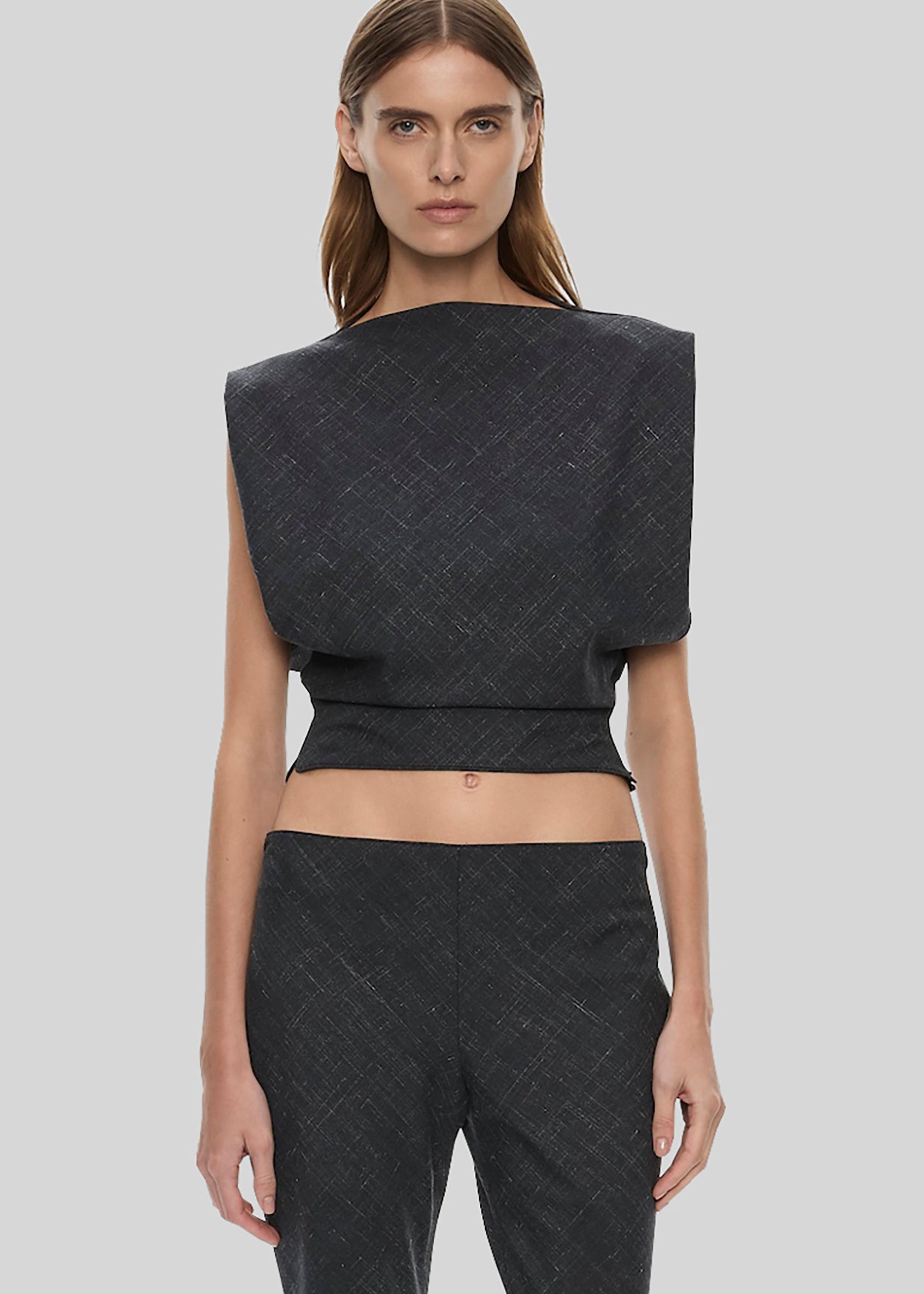 Christopher Esber Banyan Bias Top - Tropical Charcoal Marle - 2
