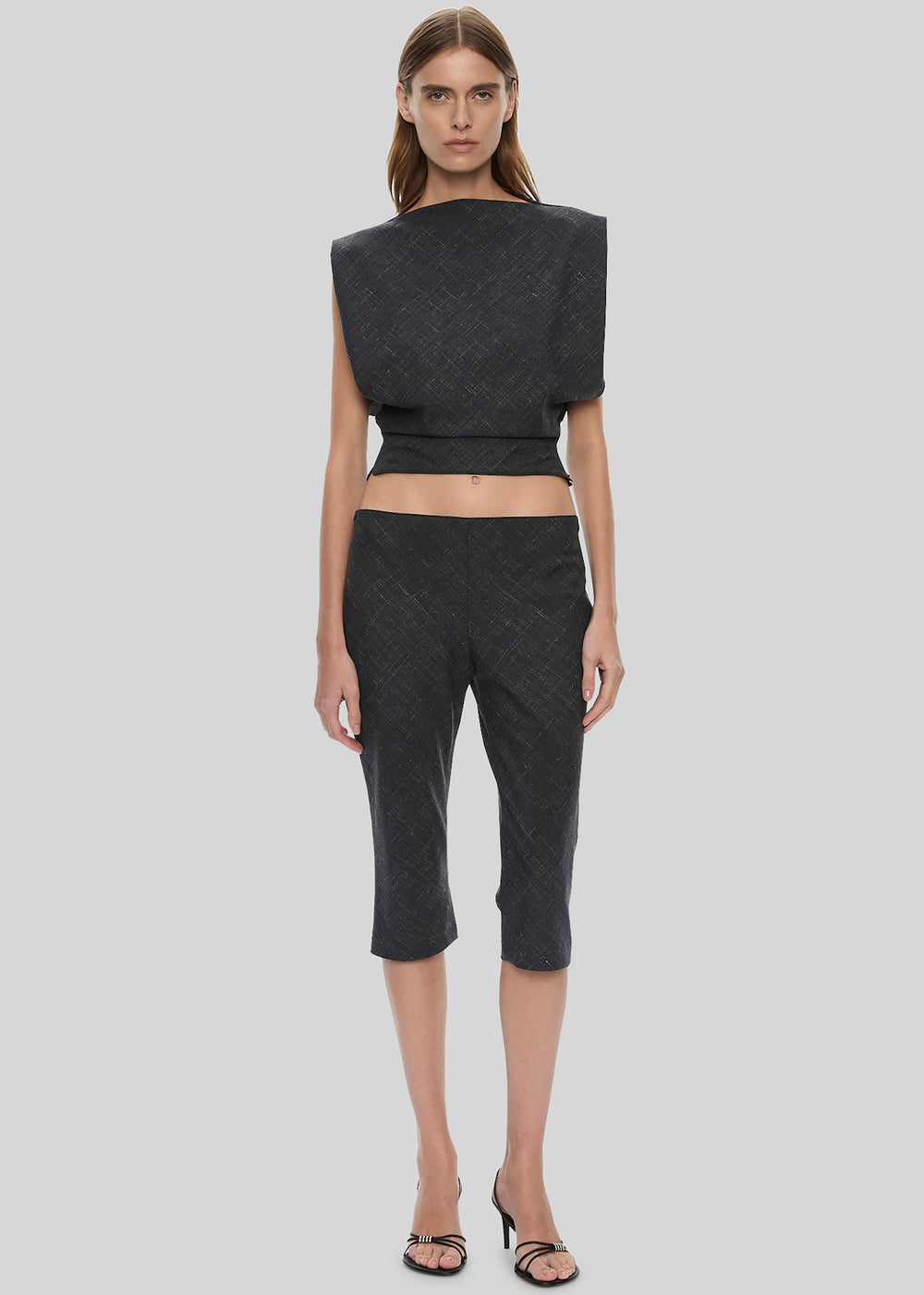 Christopher Esber Banyan Capri Pants - Tropical Charcoal Marle