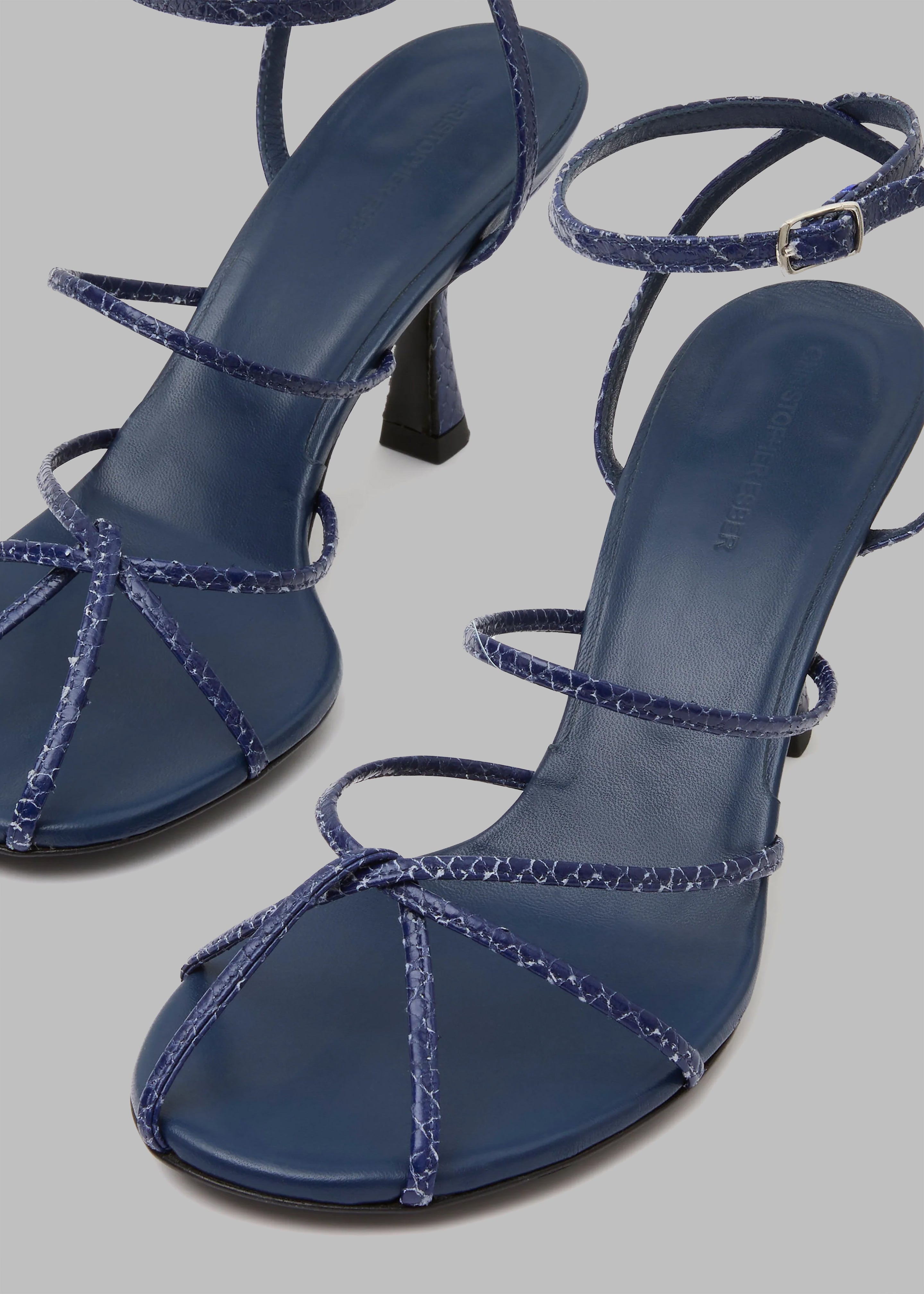 Christopher Esber Blaze Embossed Heels - Sodalite - 2