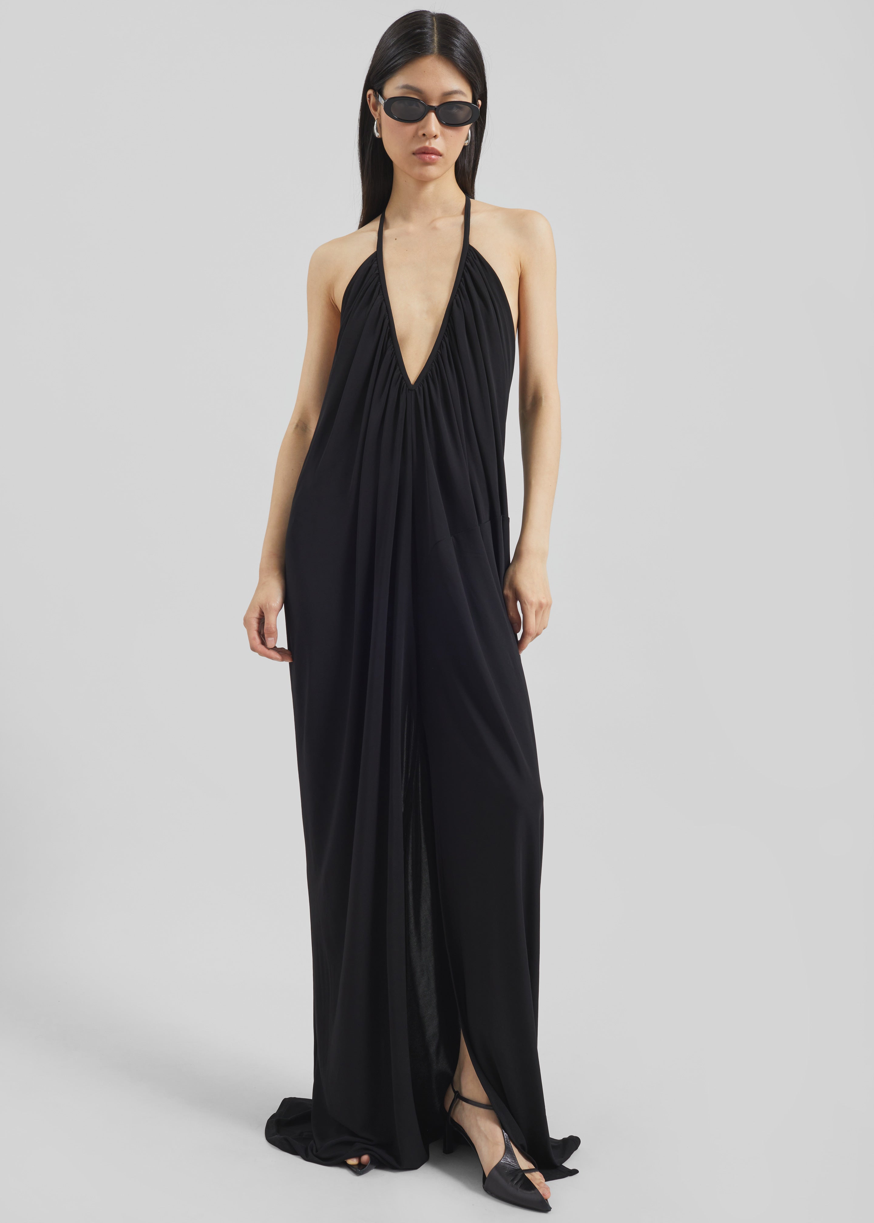 Christopher Esber Cowled Halter Jumpsuit - Black - 6