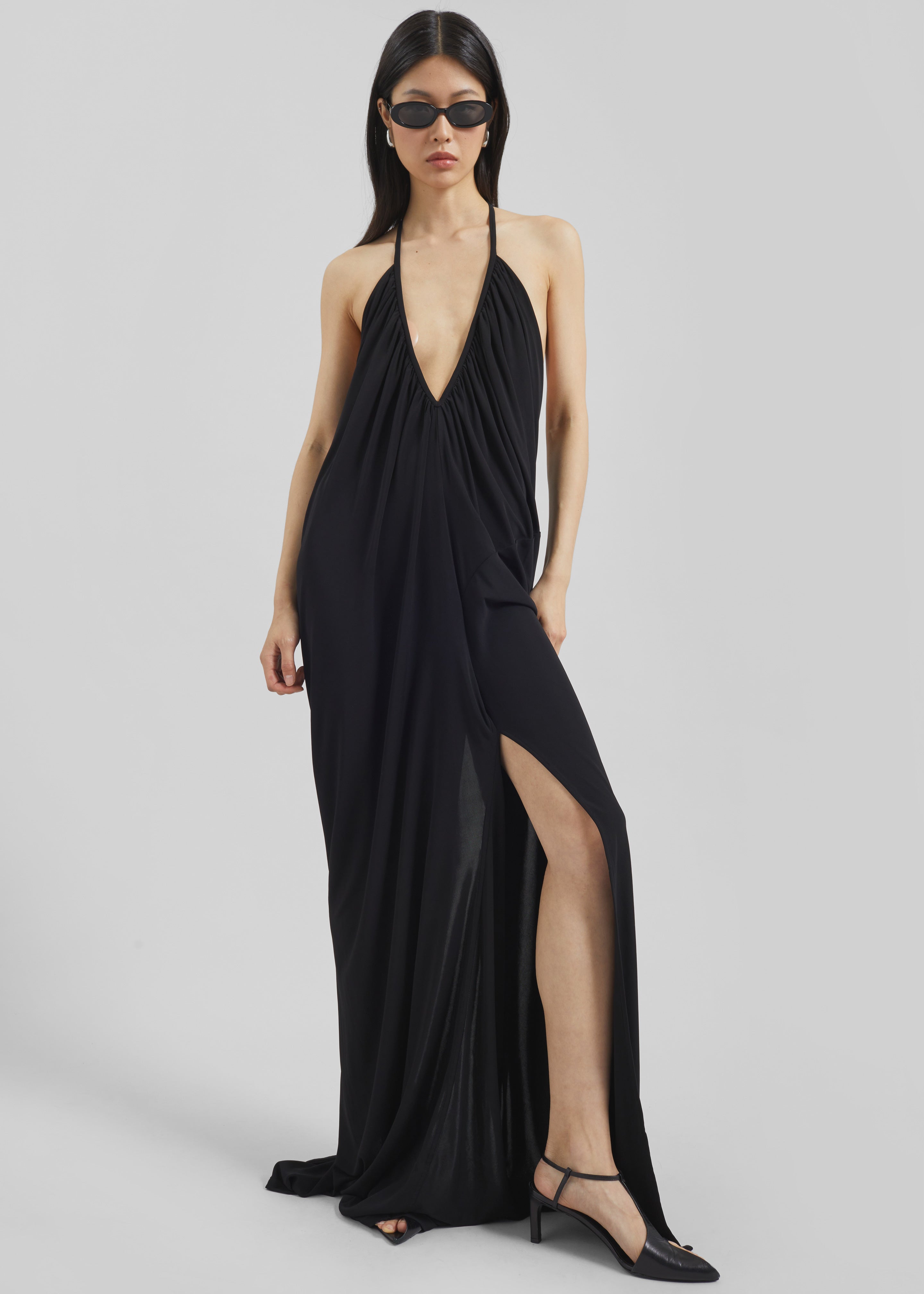 Christopher Esber Cowled Halter Jumpsuit - Black - 3