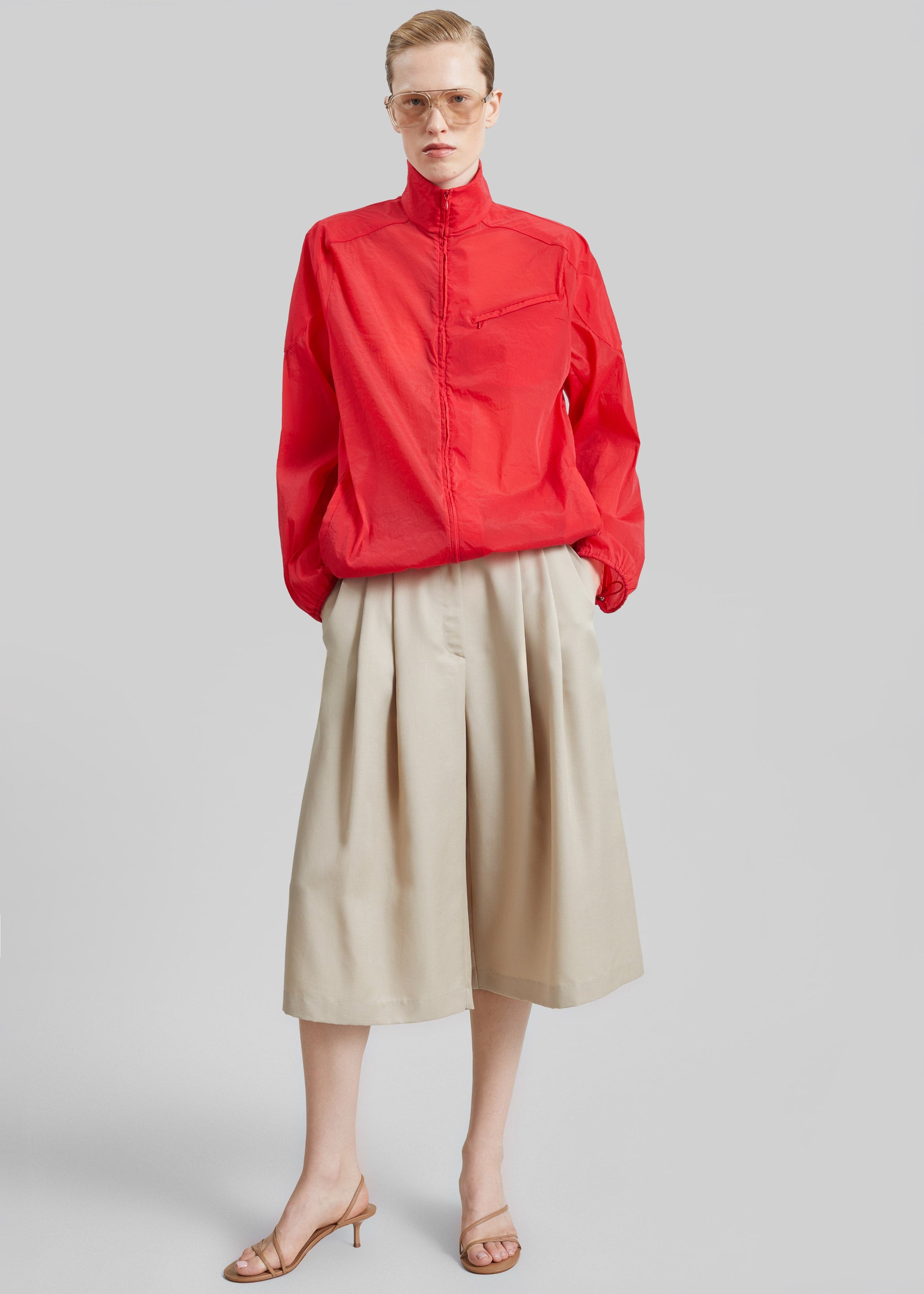 Shop the look image for Christopher Esber Dannie Lucent Mottled Sheer Bomber - Flame