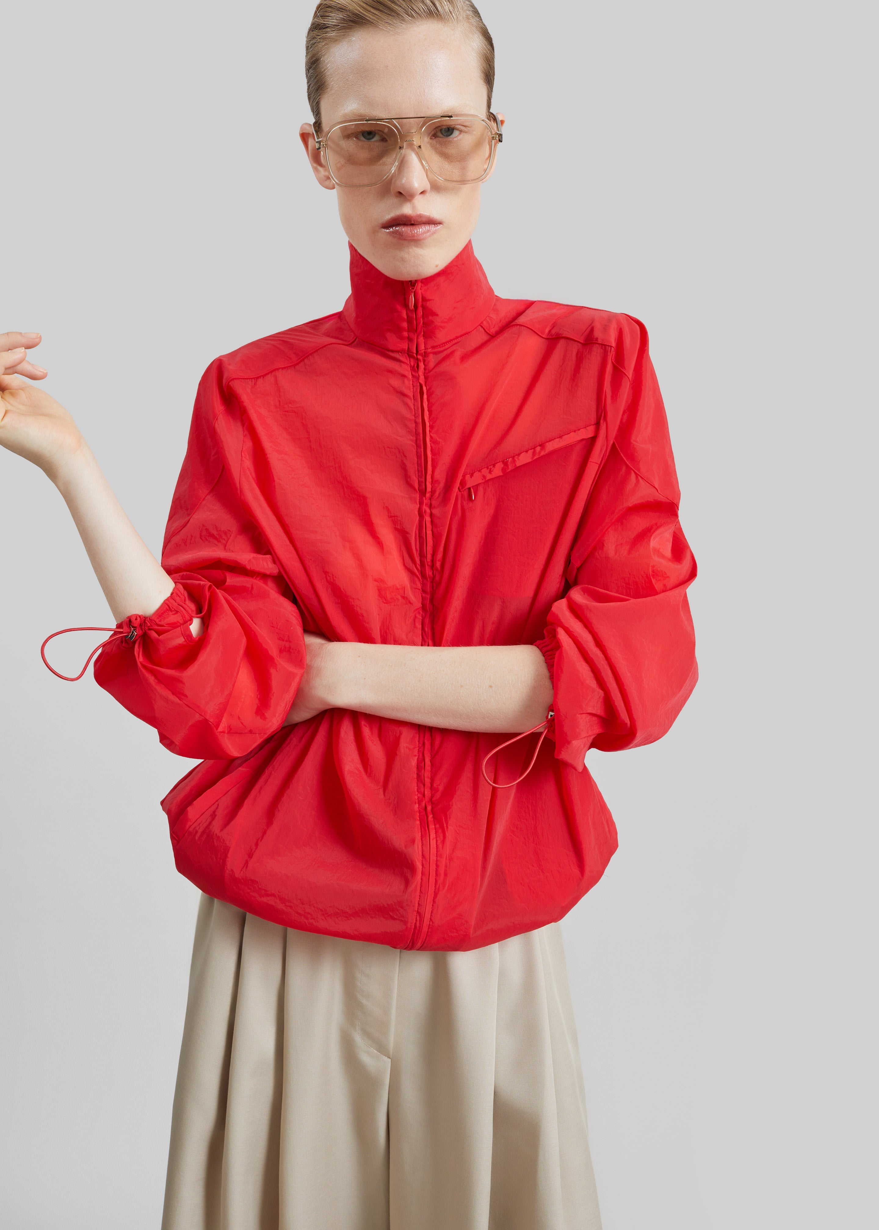 Christopher Esber Dannie Lucent Mottled Sheer Bomber - Flame - 2