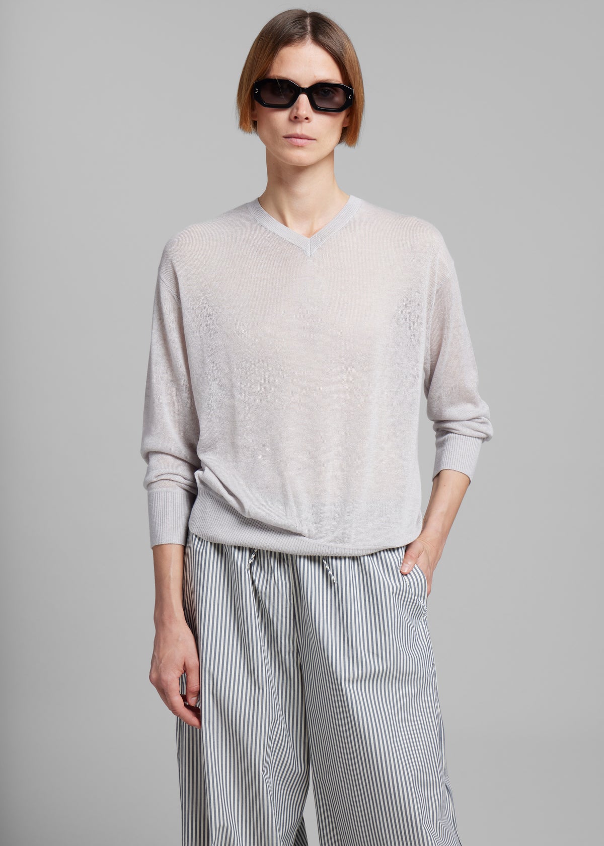 Christopher Esber Djuno Knit Sweater - Grey Melange - 2