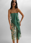 Christopher Esber Floating Lace Strapless Dress - Evergreen