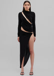 Christopher Esber Framed Drape Slice Dress - Black