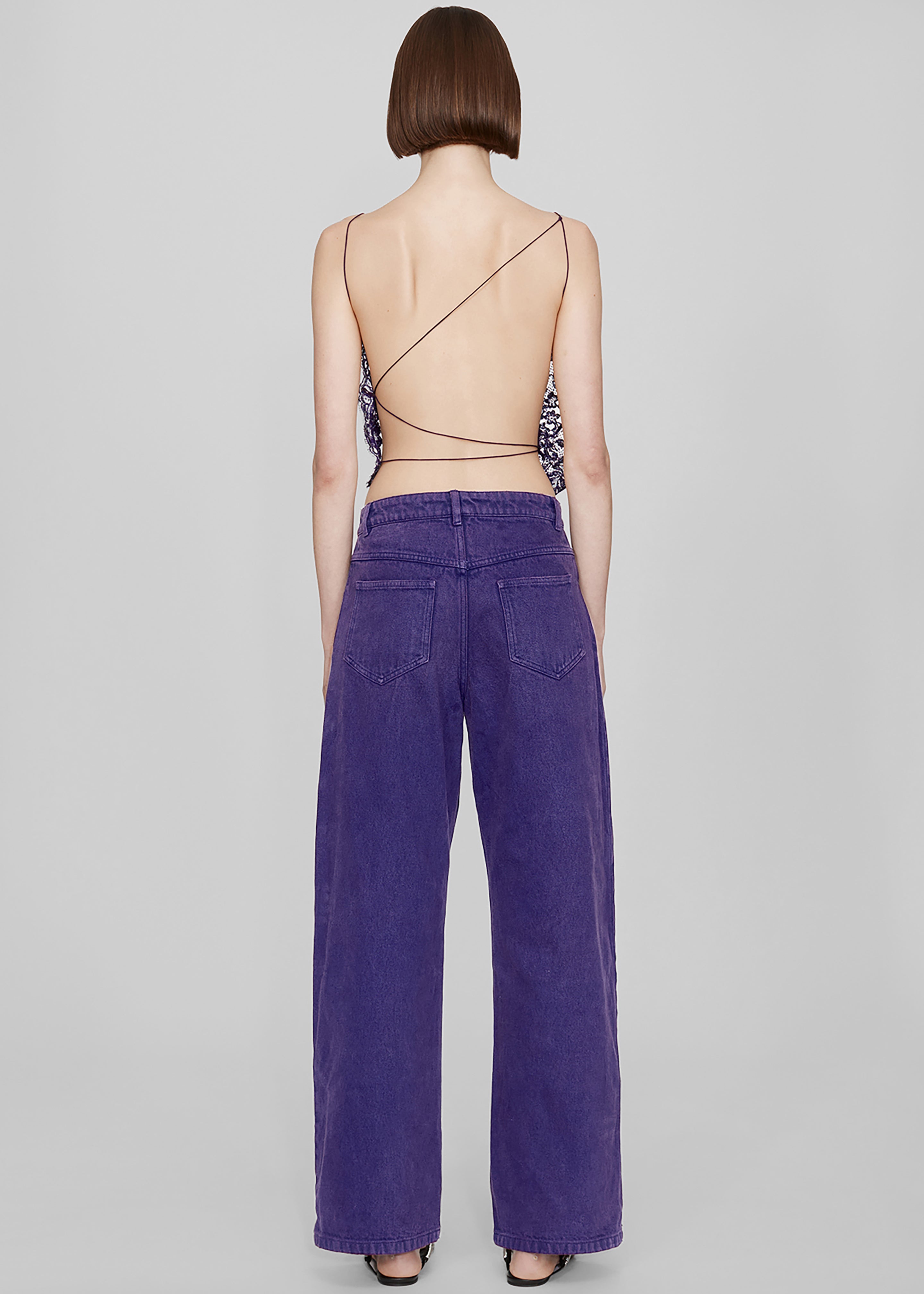 Christopher Esber Iris Floating Lace Cami - Dark Viola – The
