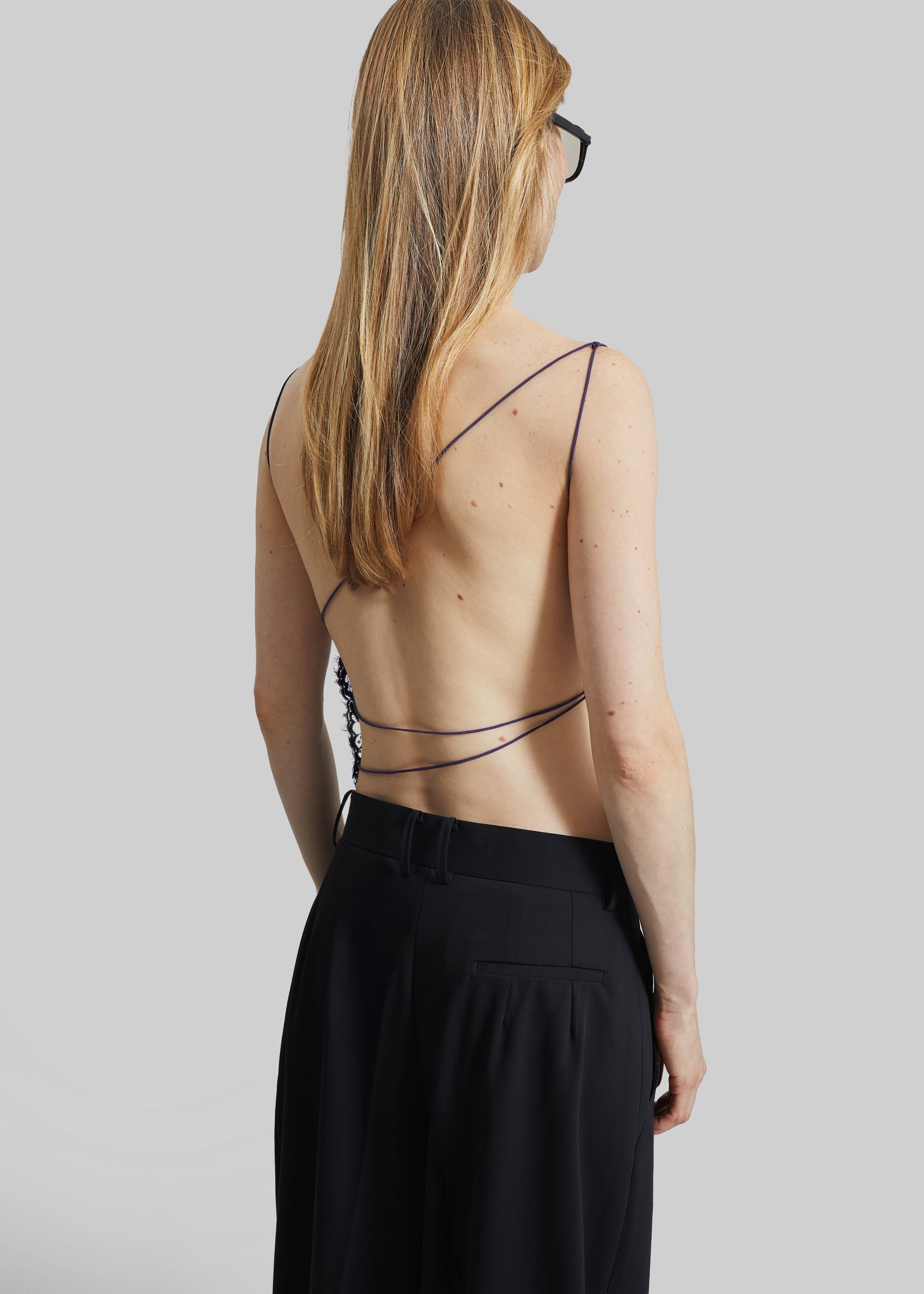 Christopher Esber Iris Floating Lace Cami - Dark Viola - 6