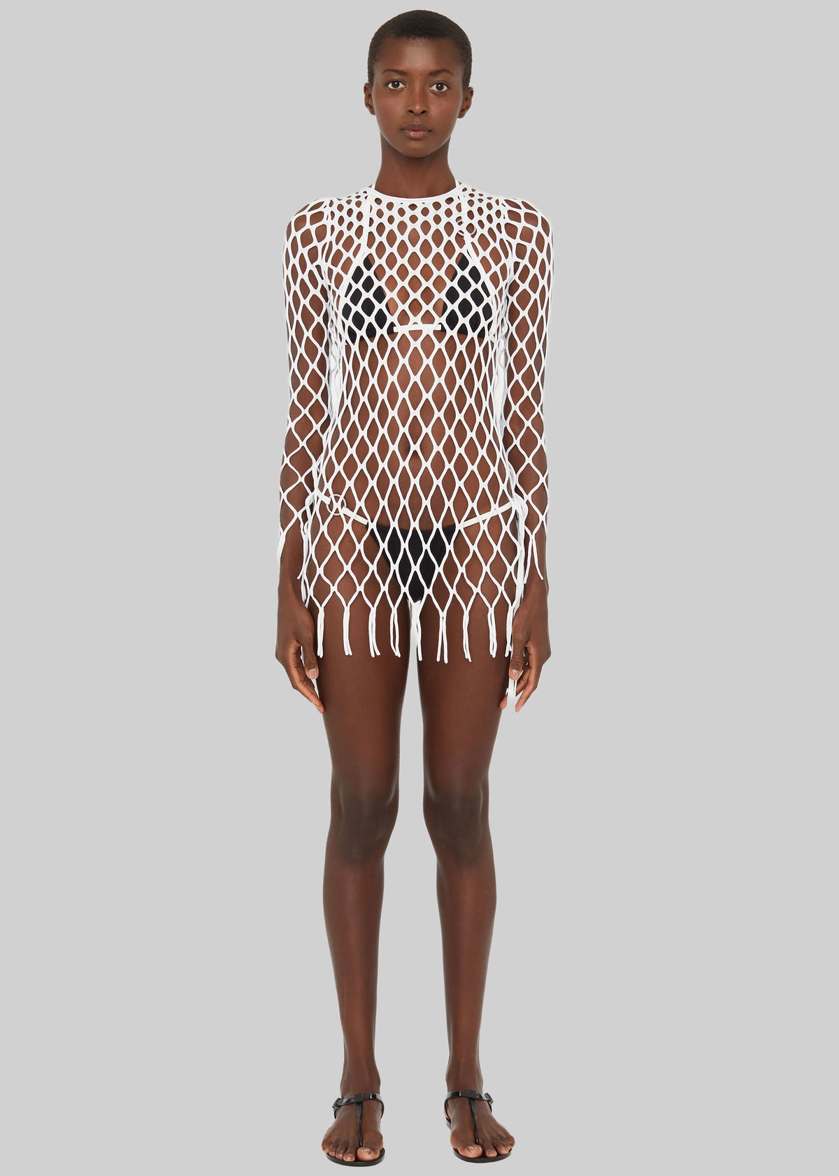 Christopher Esber Knitted Mesh Mini Dress - White - 4