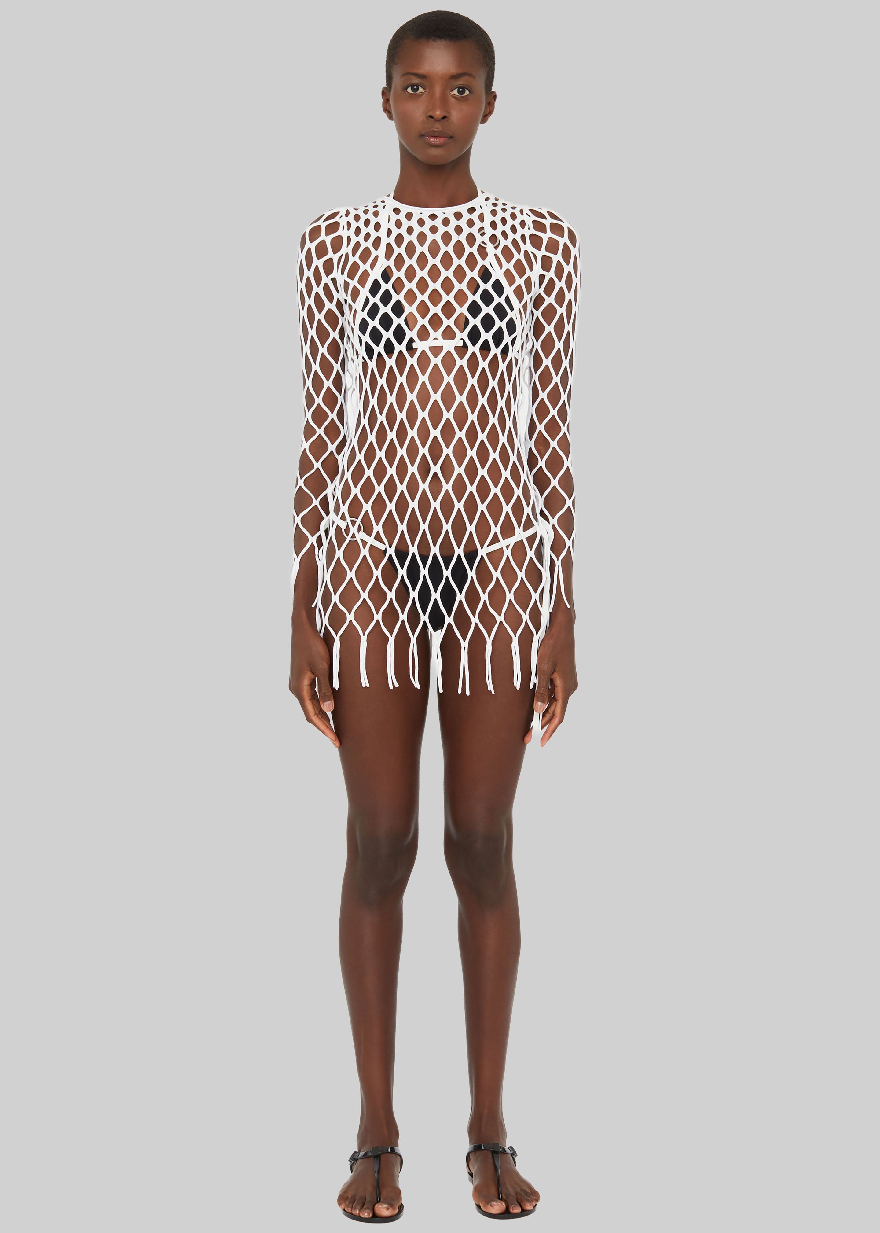 Christopher Esber Knitted Mesh Mini Dress - White - 4