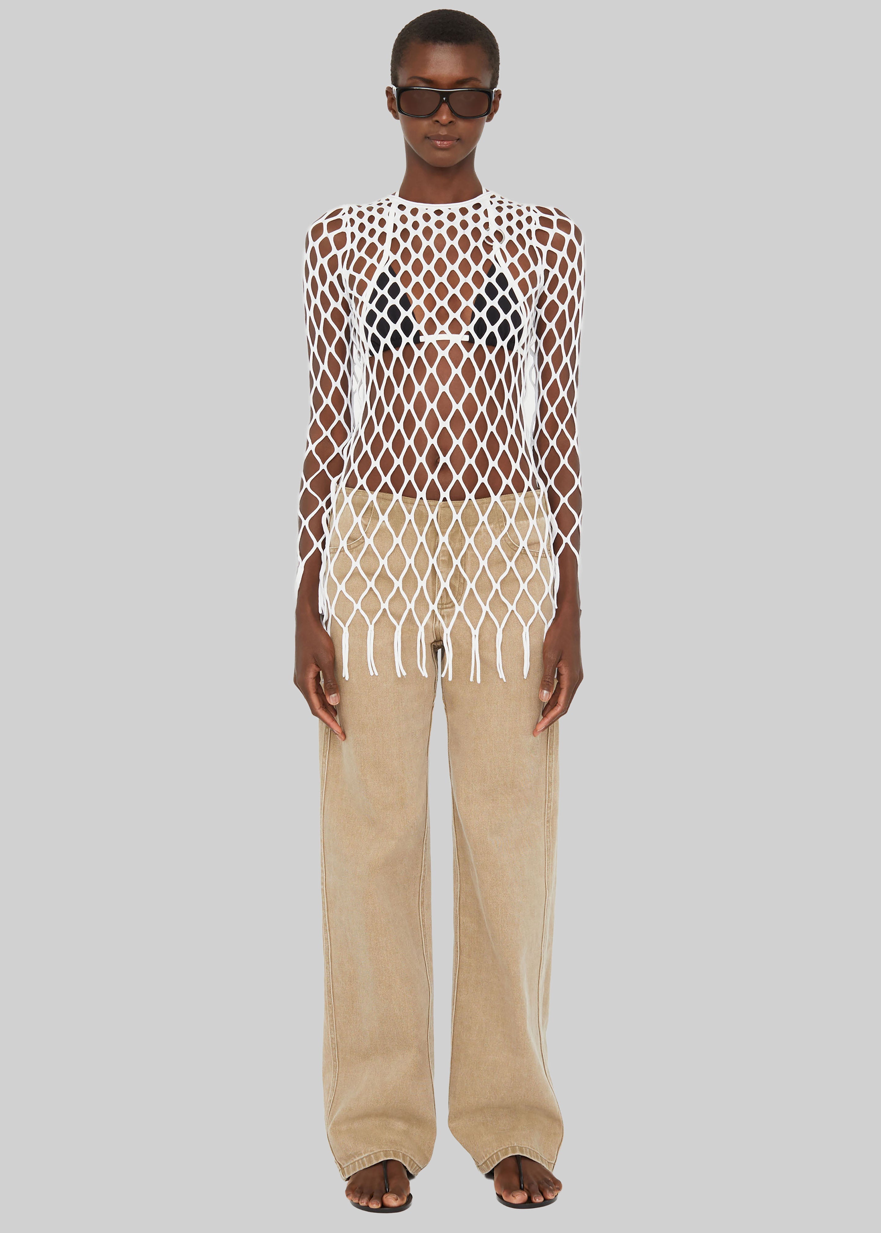 Christopher Esber Knitted Mesh Mini Dress - White - 5
