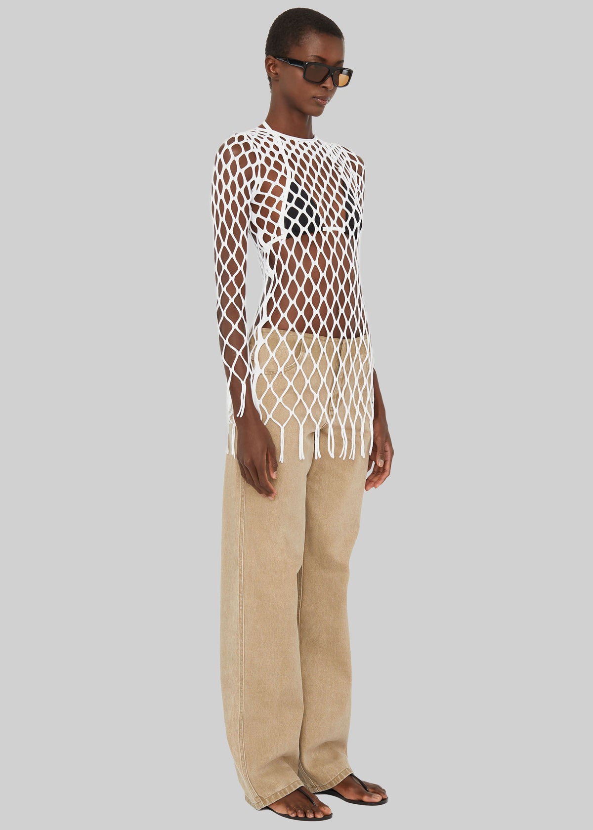 Christopher Esber Knitted Mesh Mini Dress - White - 6