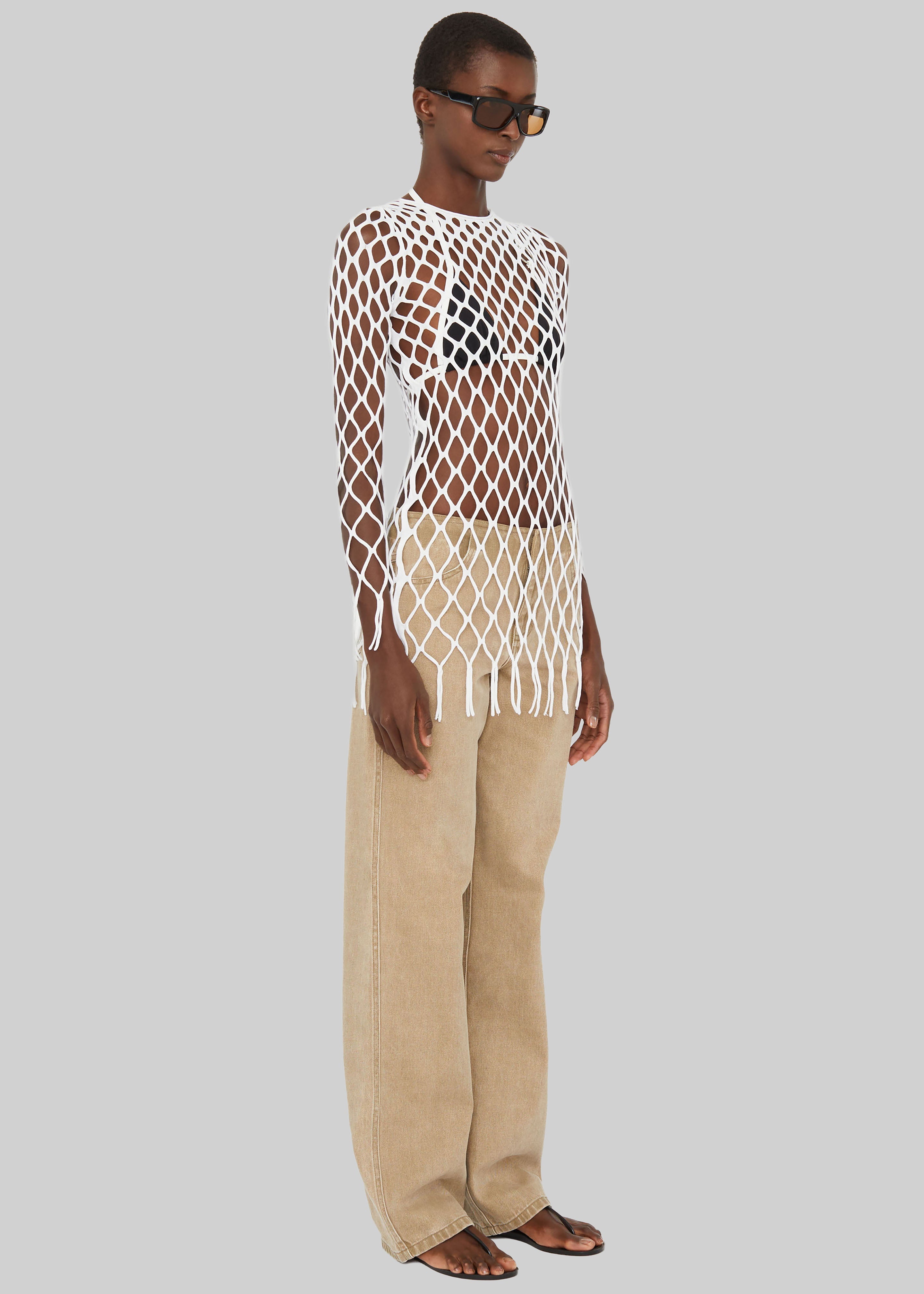 Christopher Esber Knitted Mesh Mini Dress - White - 6