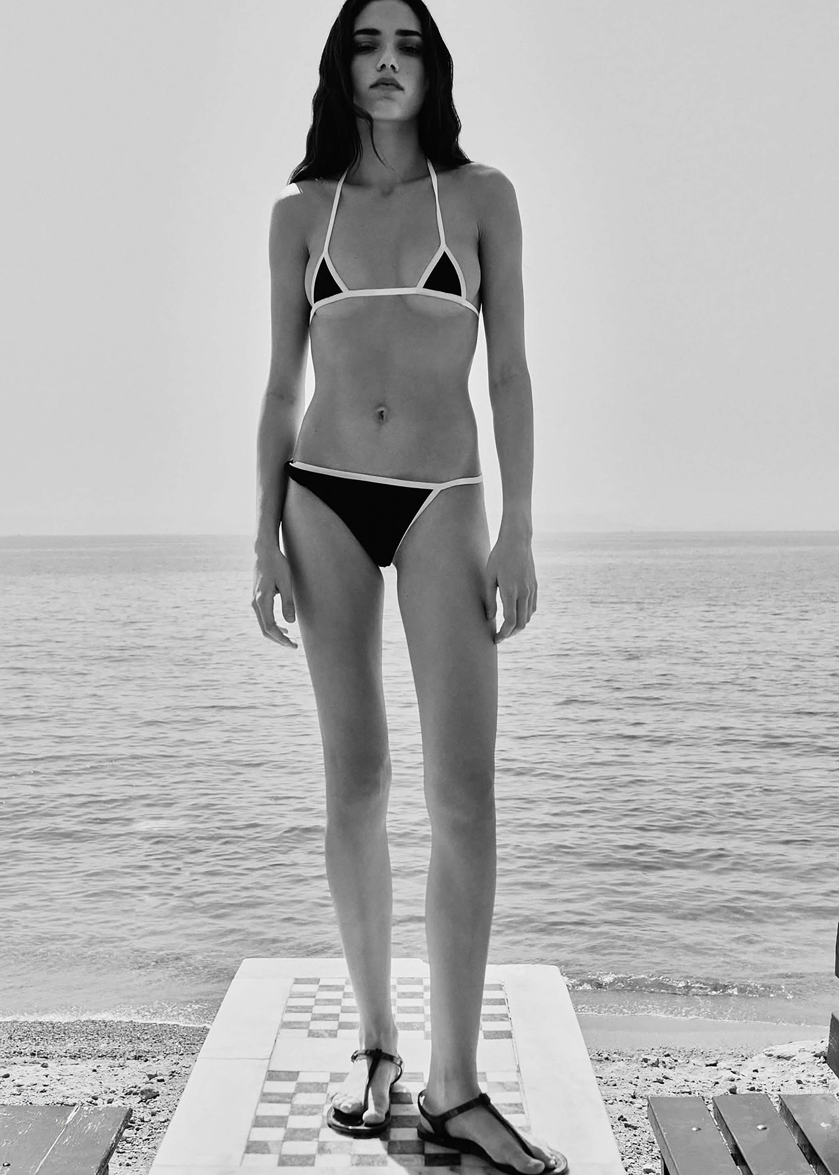 Christopher Esber Lanai Framed Micro Bikini Top - Black/White - 6