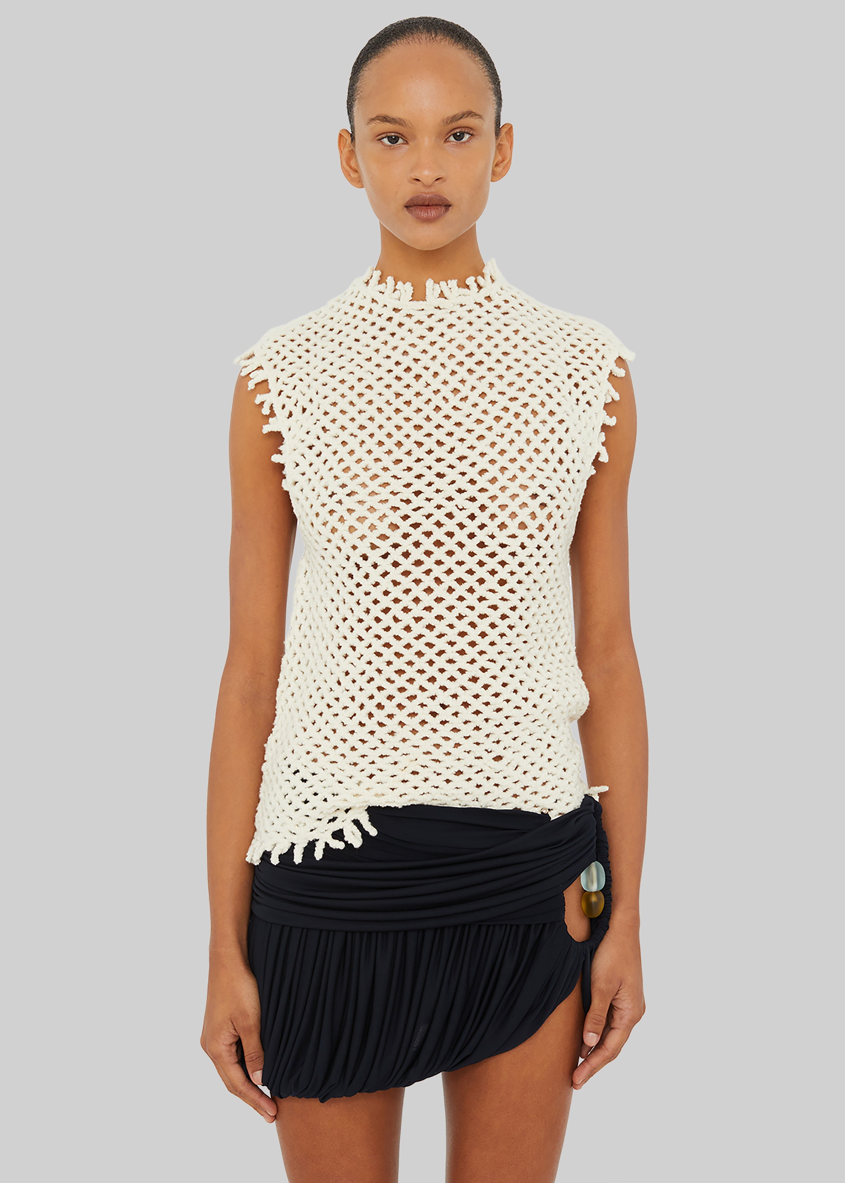 Christopher Esber Lattice Knit Tank - White - 1
