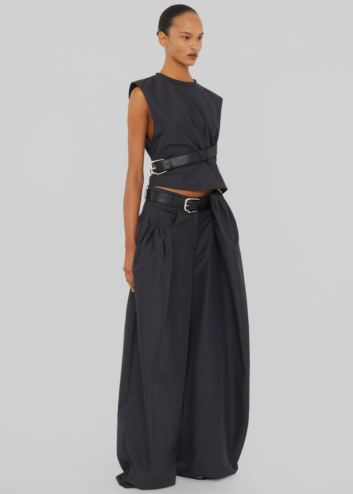 Christopher Esber Locus Belted Tafetta Tank - Carbon - 2