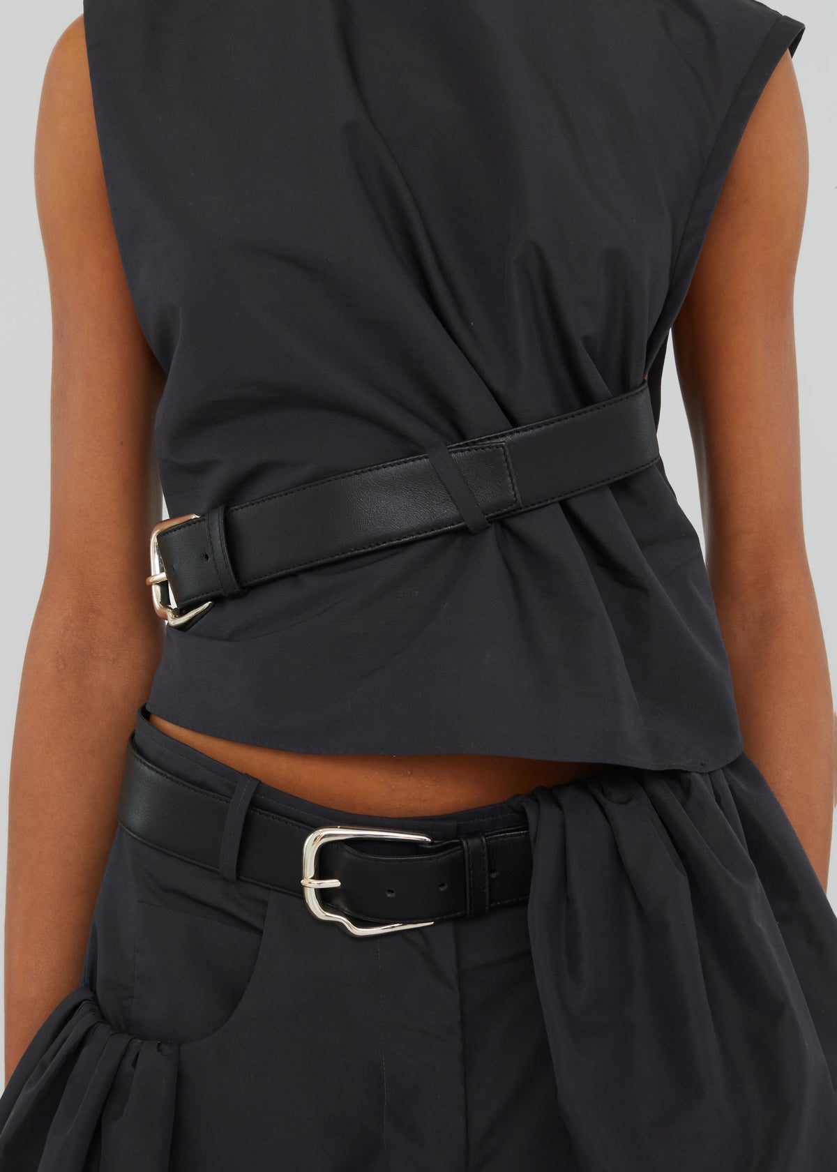 Christopher Esber Locus Belted Tafetta Tank - Carbon - 5