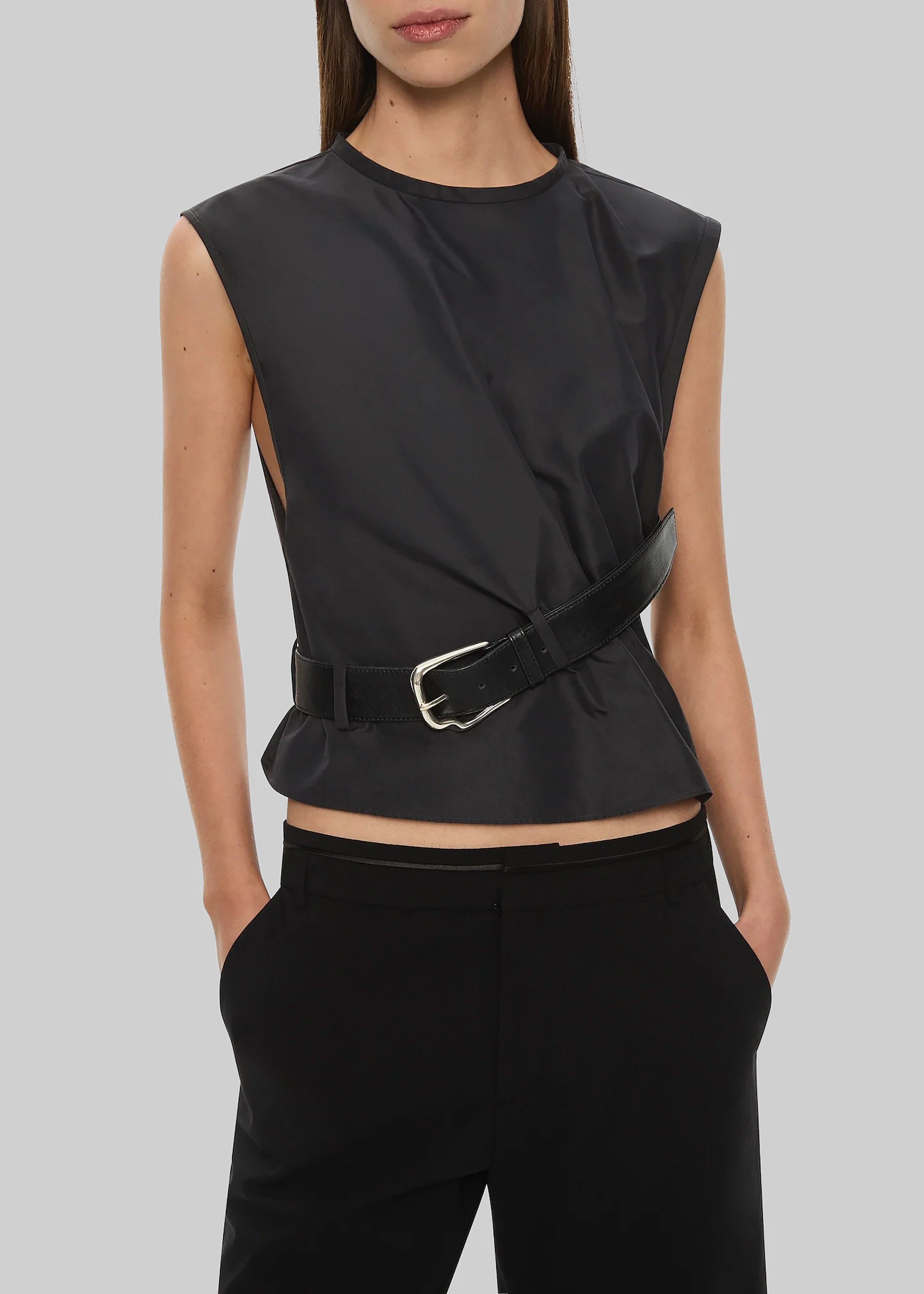 Christopher Esber Locus Belted Tafetta Tank - Carbon - 7