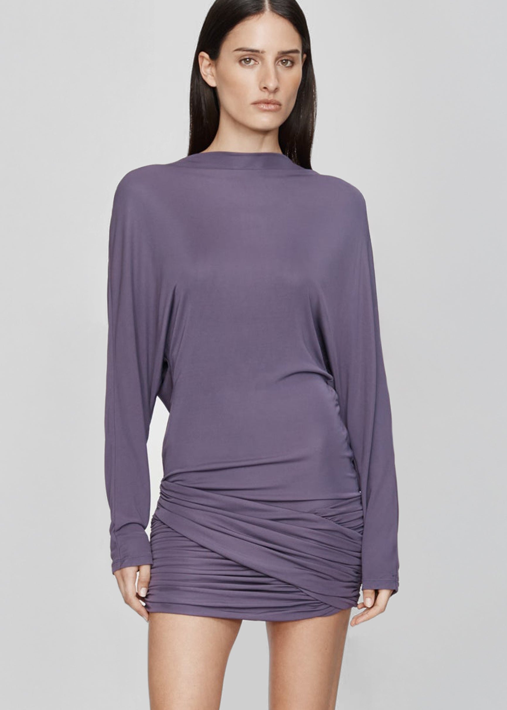 Christopher Esber Luna Draped Jersey Mini Dress - Washed Violet - 1