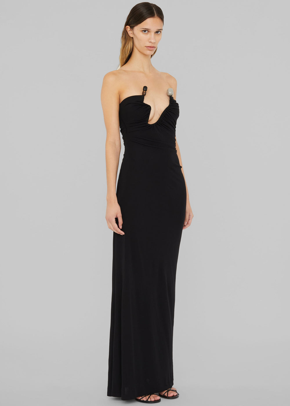 Christopher Esber Odessa Arced Strapless Gown - Black