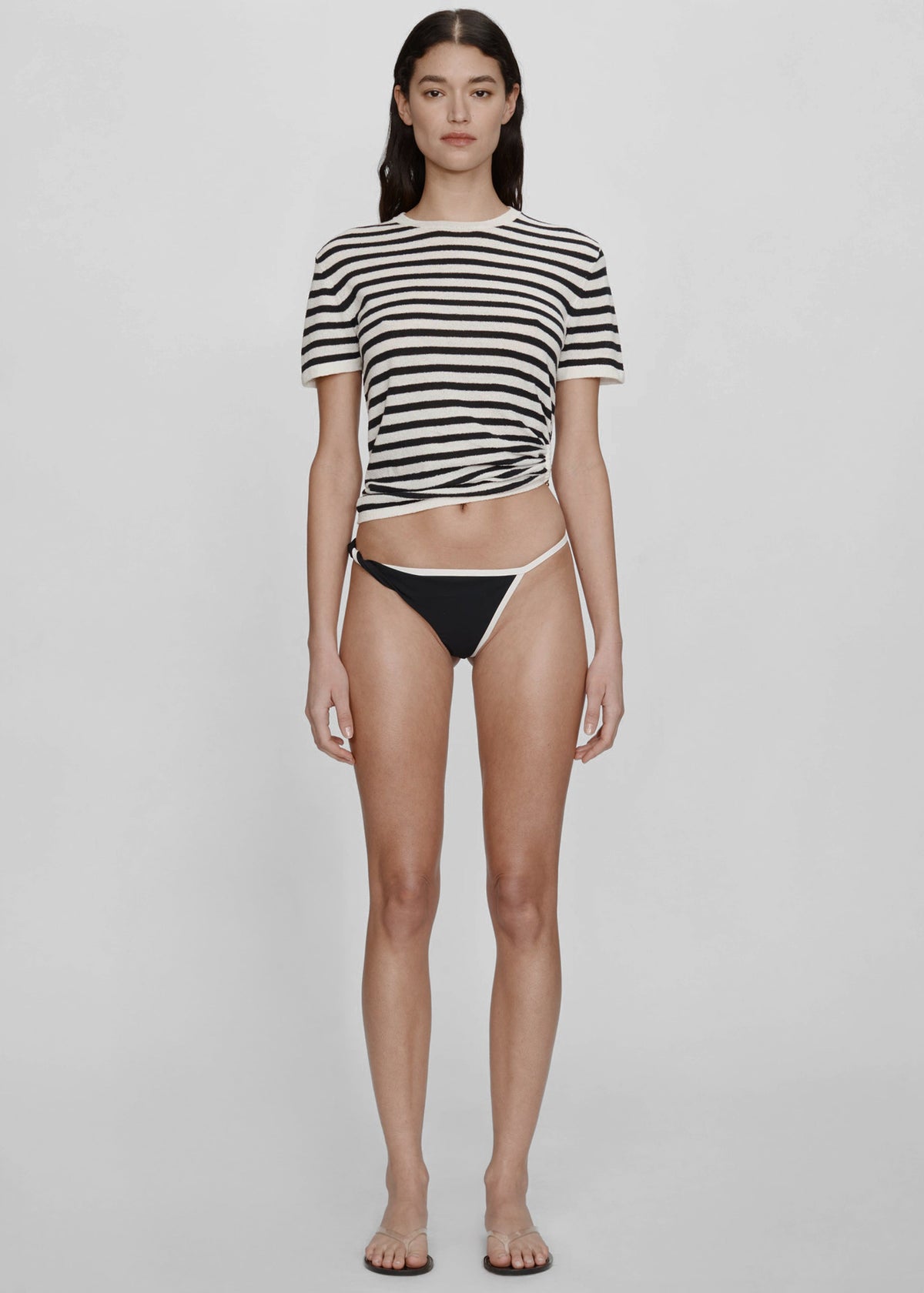 Christopher Esber Onda Twisted Lycra High Brief - Black/White - 12