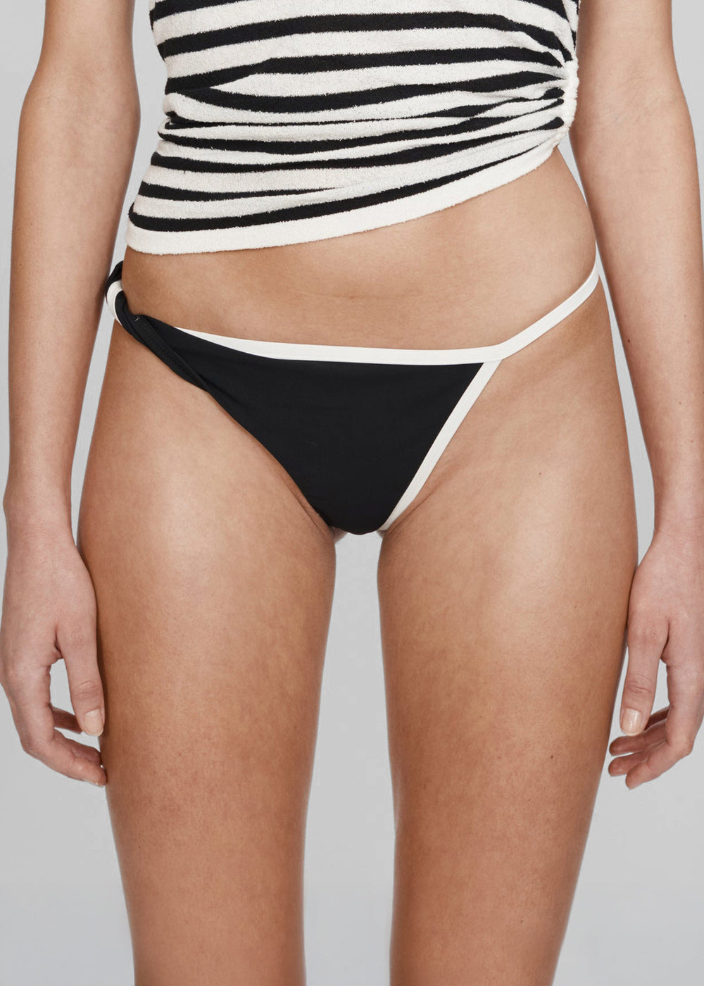 Christopher Esber Onda Twisted Lycra High Brief - Black/White - 1