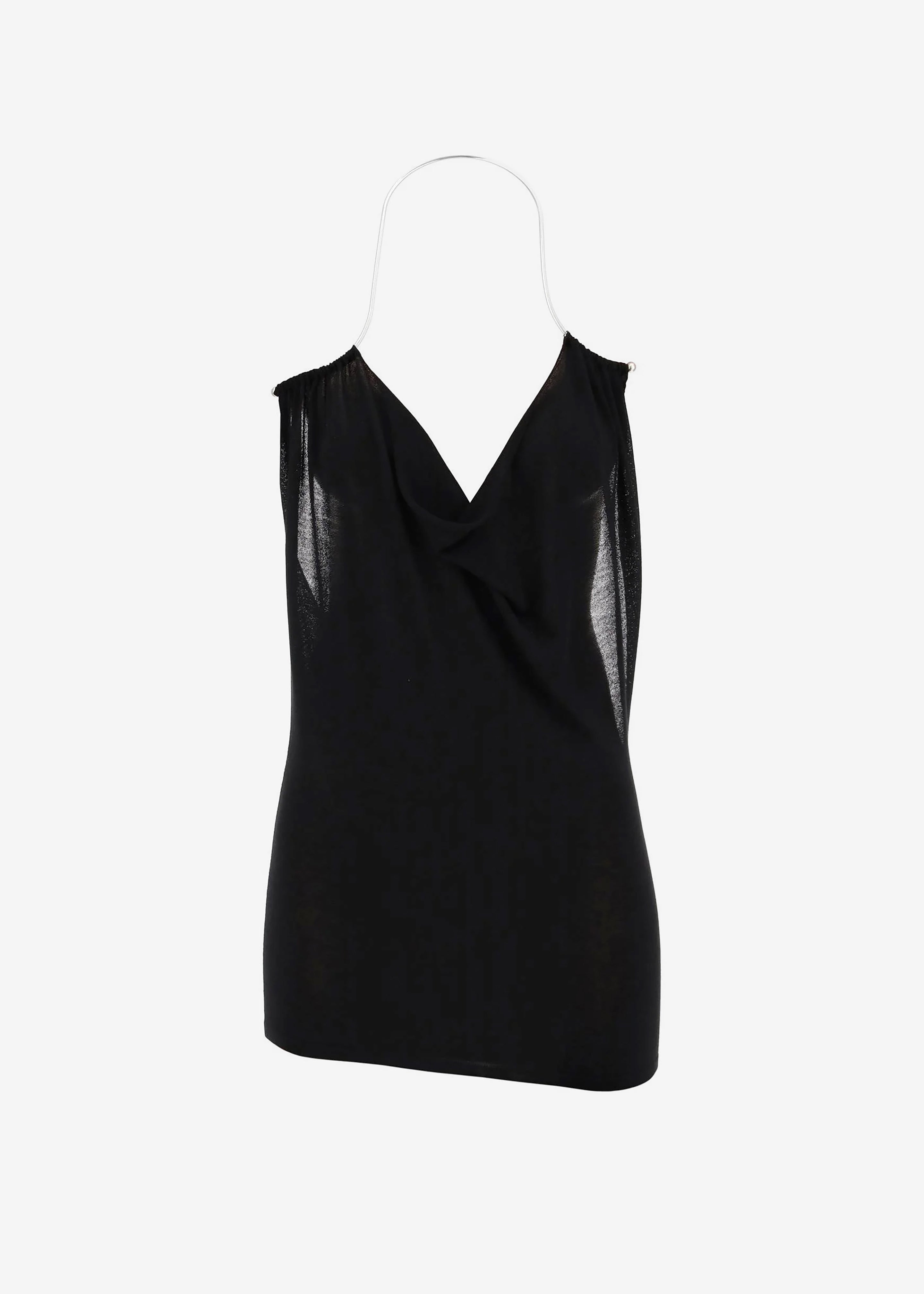 Christopher Esber Petra Knit Necklace Tank - Black - 6