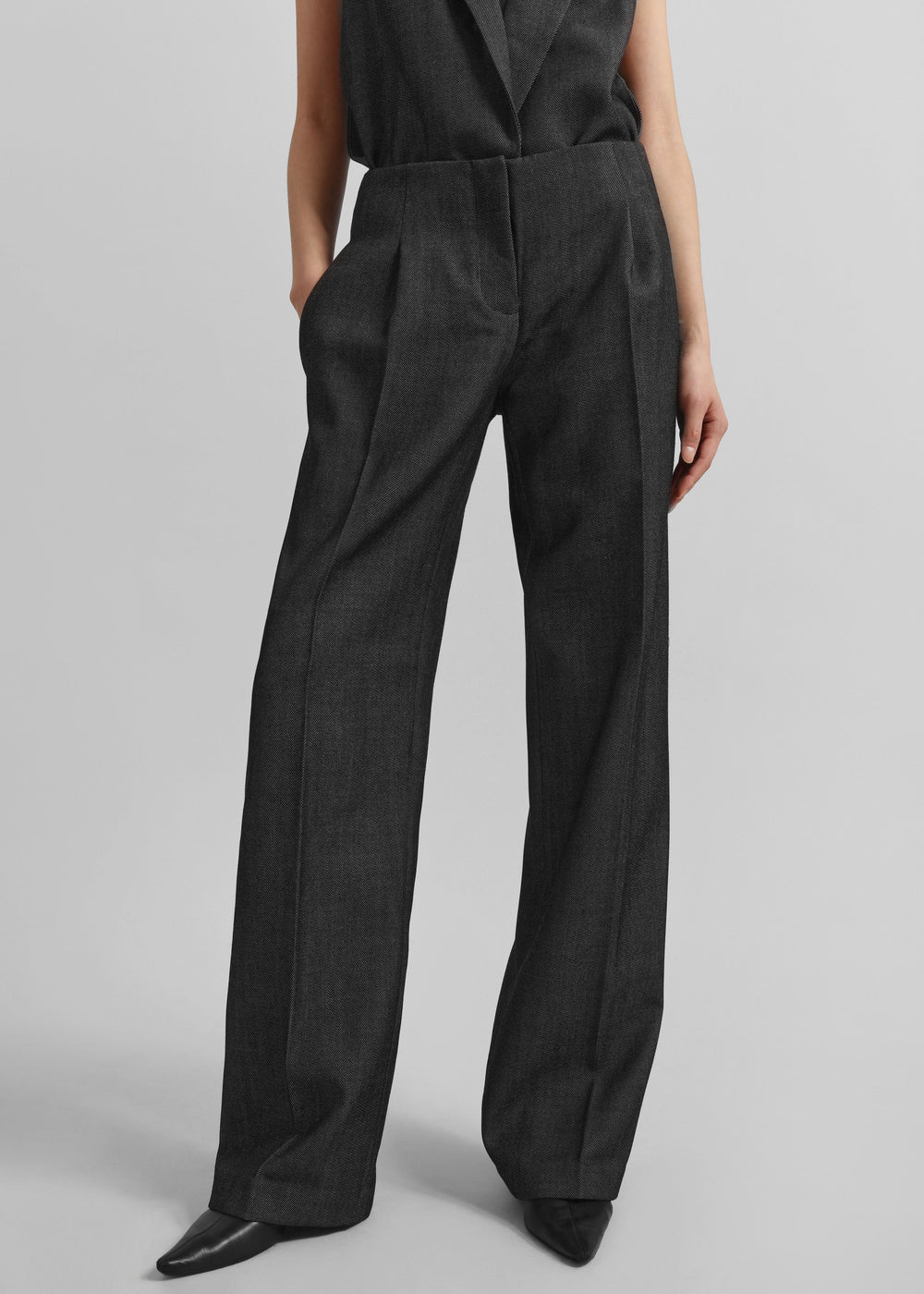 Christopher Esber Redux Twill Trousers - Speckled Black