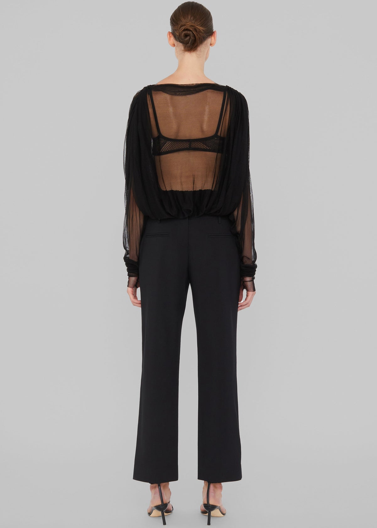 Christopher Esber Ripple Tulle Circular Bodysuit - Black - 6
