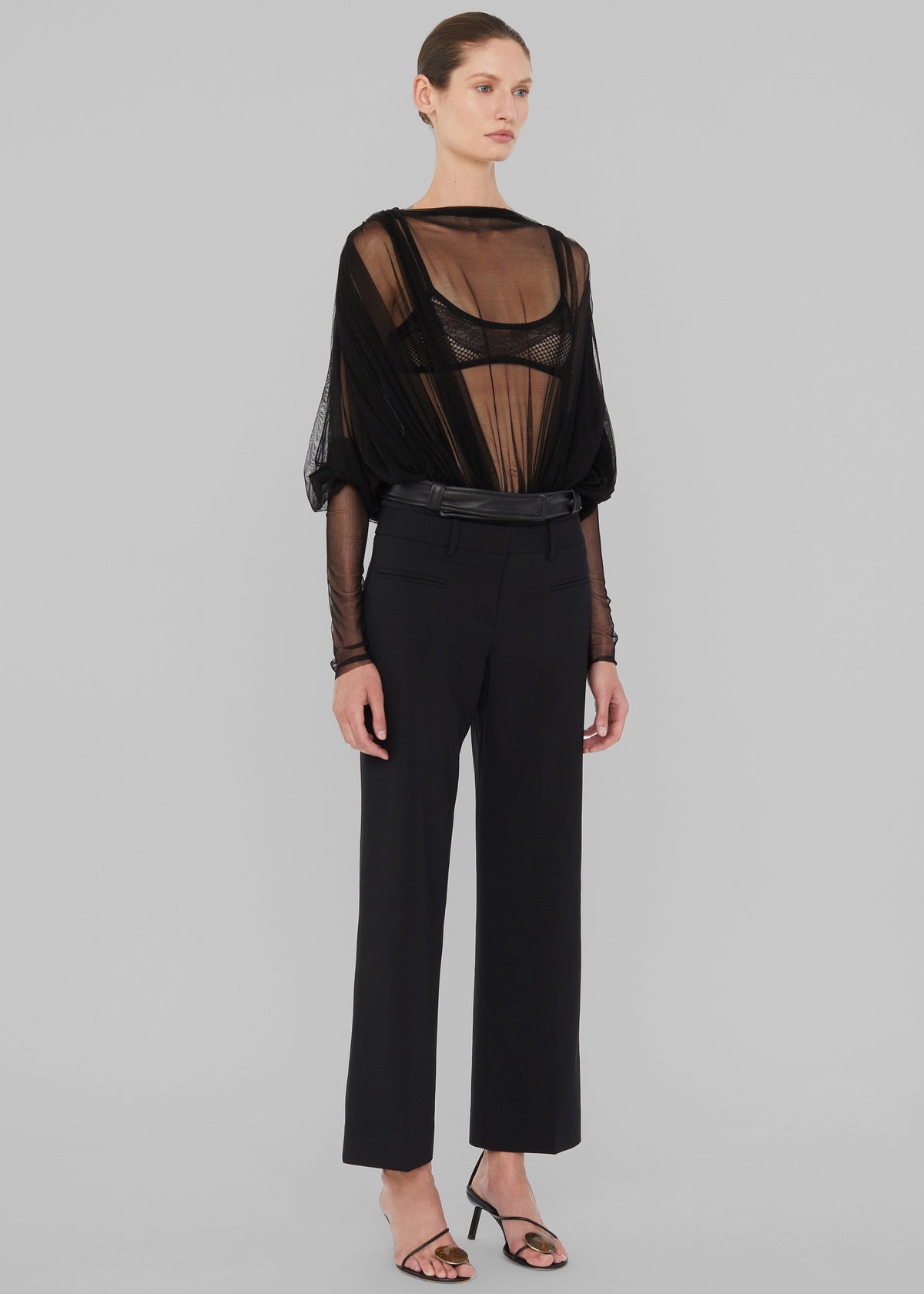Christopher Esber Ripple Tulle Circular Bodysuit - Black - 5