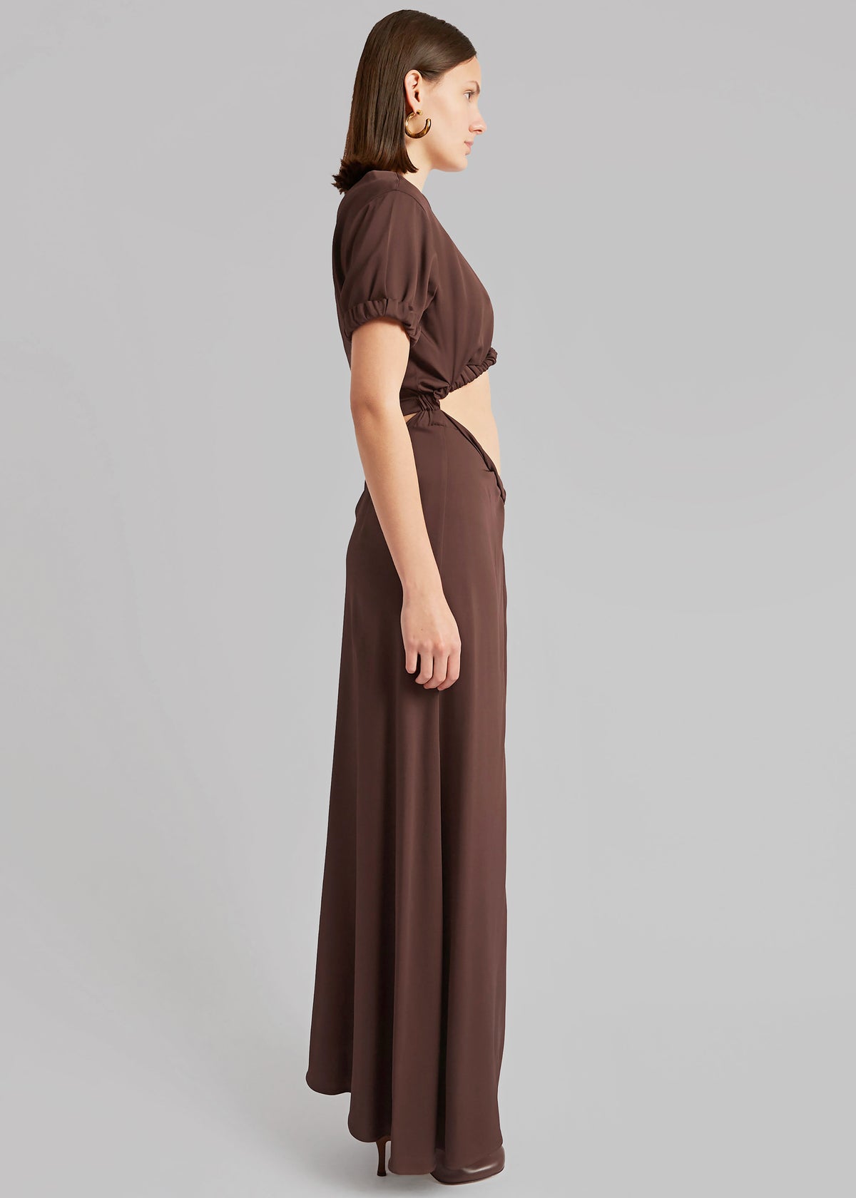 Christopher Esber Roll Sleeve Tee Dress - Chocolate - 5