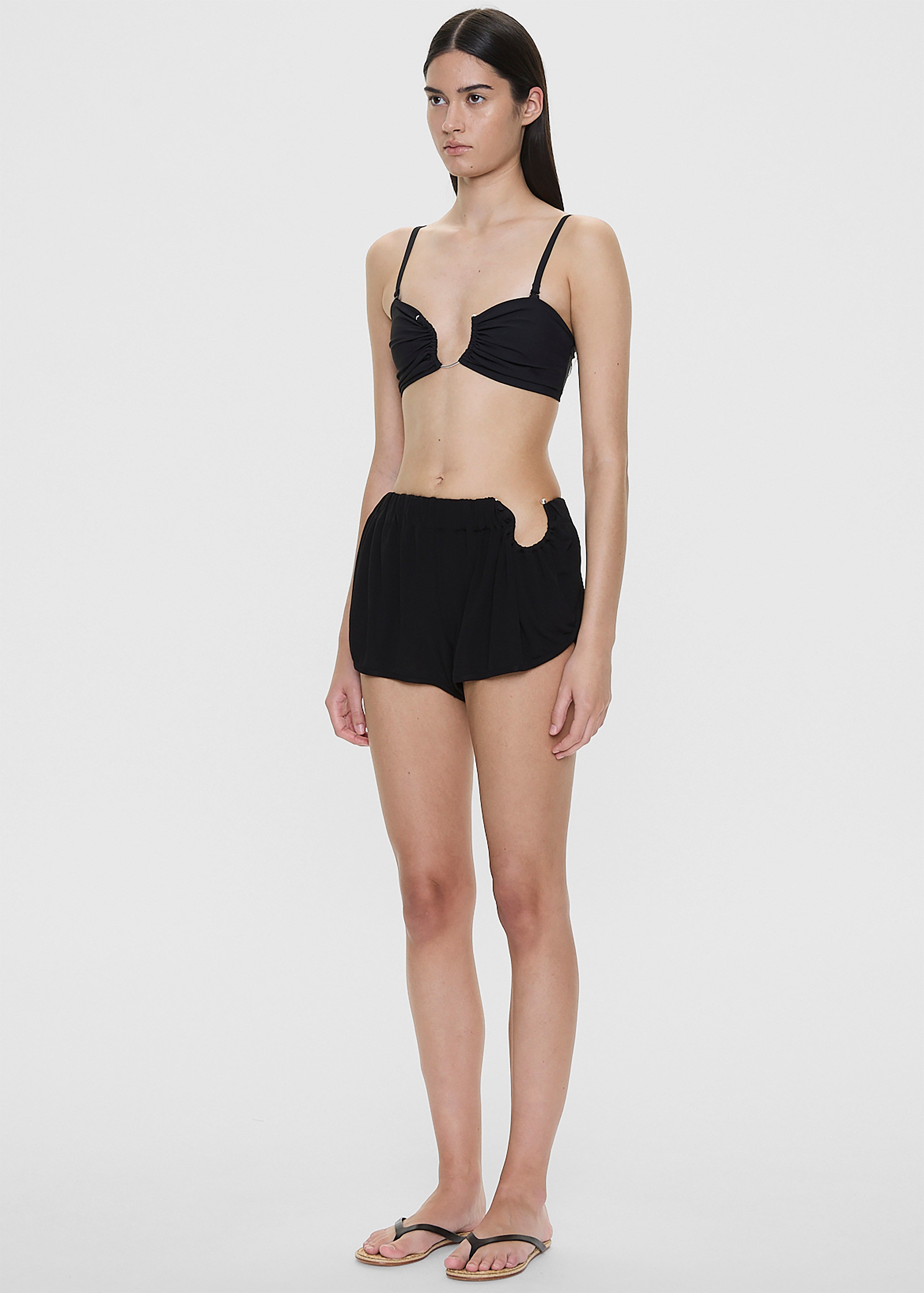 Christopher Esber Ruched Crescent Jersey Boxer Shorts - Black - 8