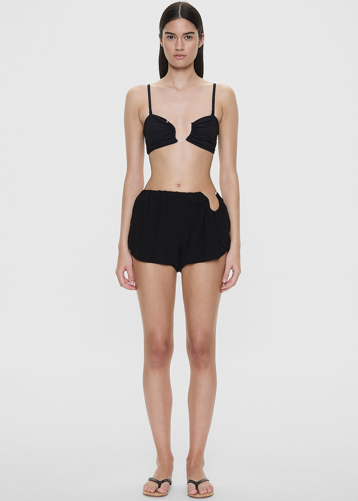 Christopher Esber Ruched Crescent Jersey Boxer Shorts - Black - 9