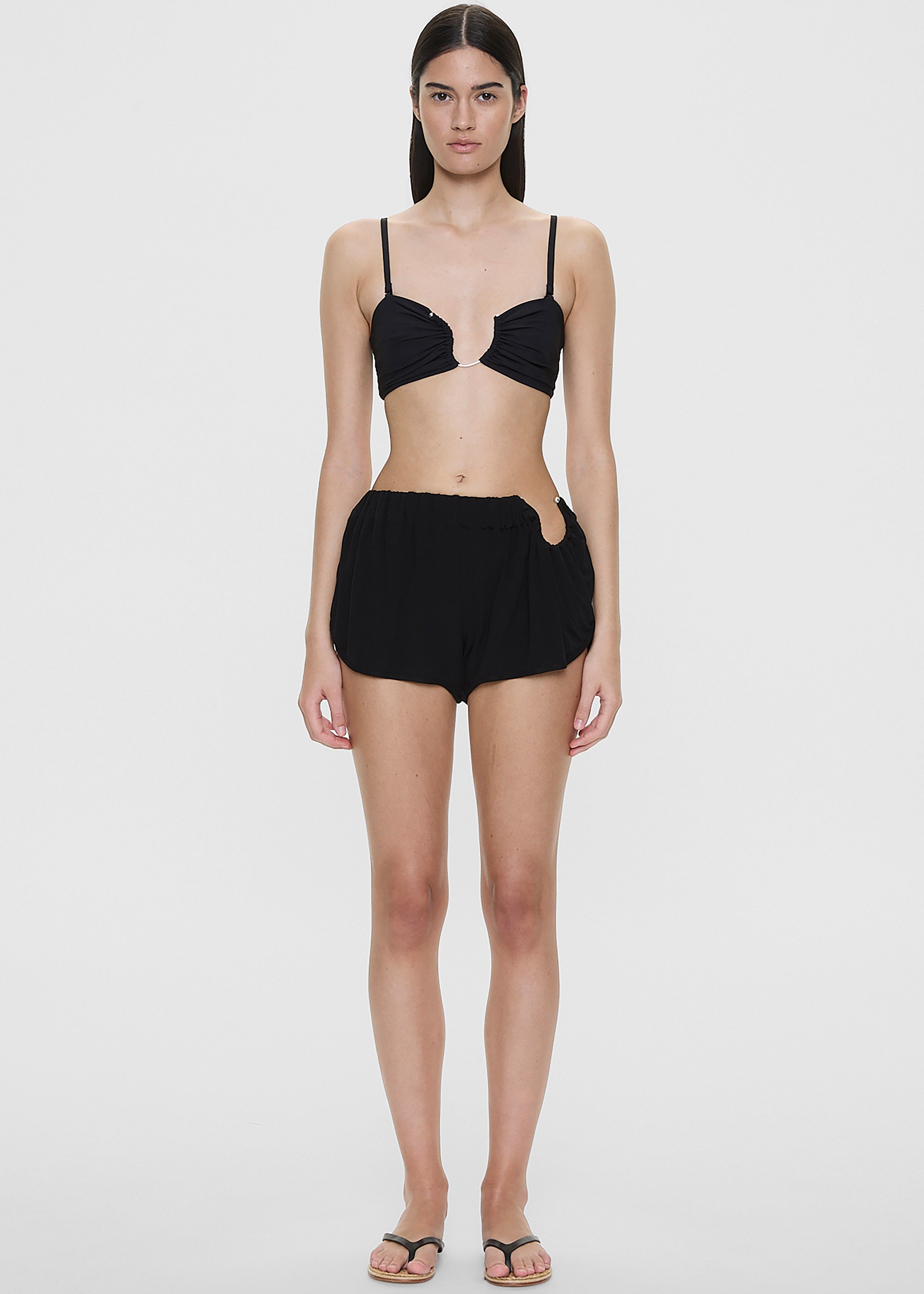 Christopher Esber Ruched Crescent Jersey Boxer Shorts - Black - 9