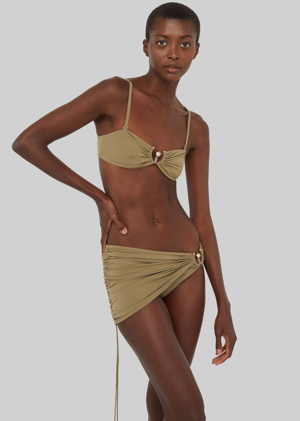Christopher Esber Ruched Orbit Skirt Briefs - Eucalypt - 1