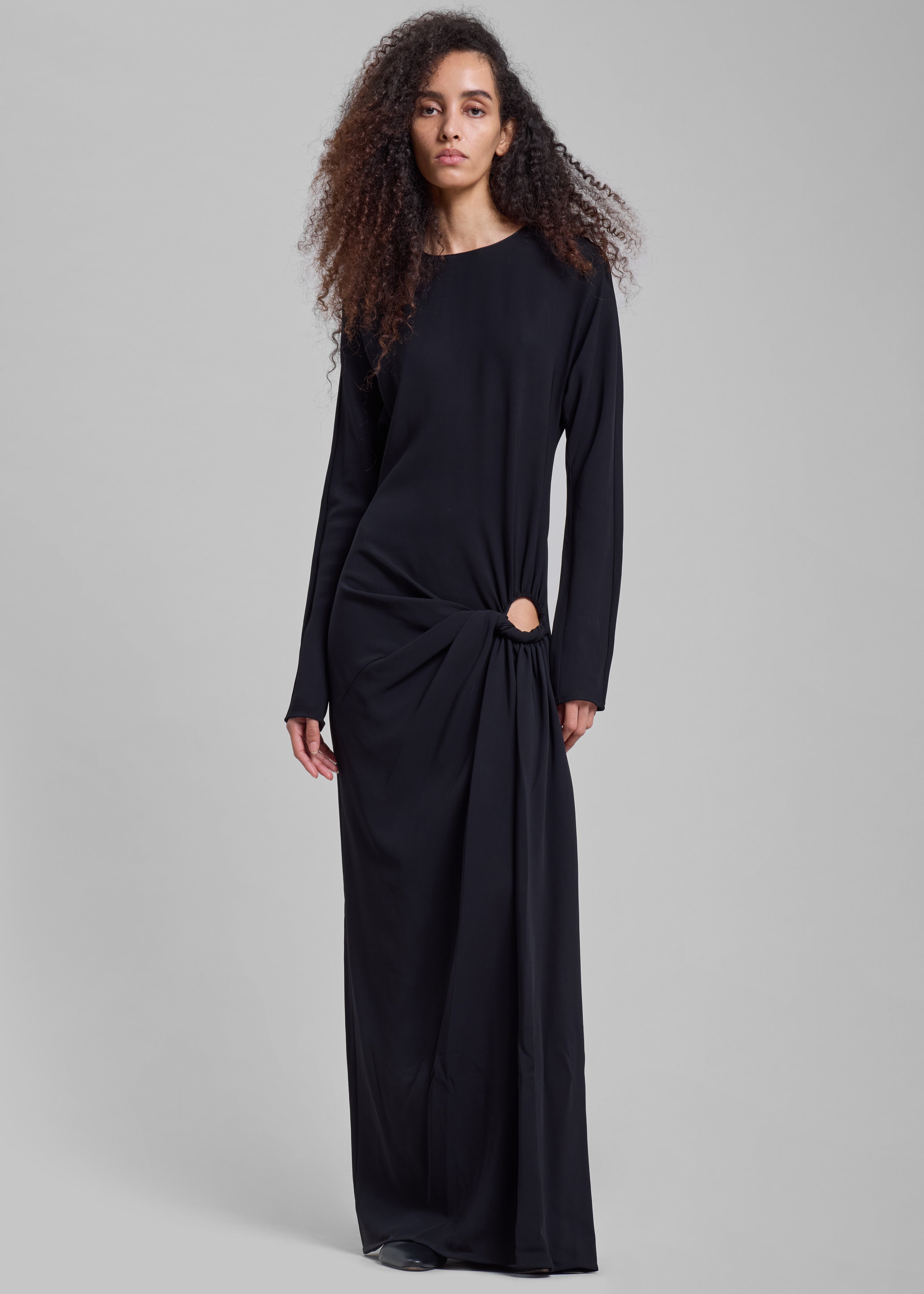 Christopher Esber Ruched Twisted Long Sleeve Dress - Black - 4