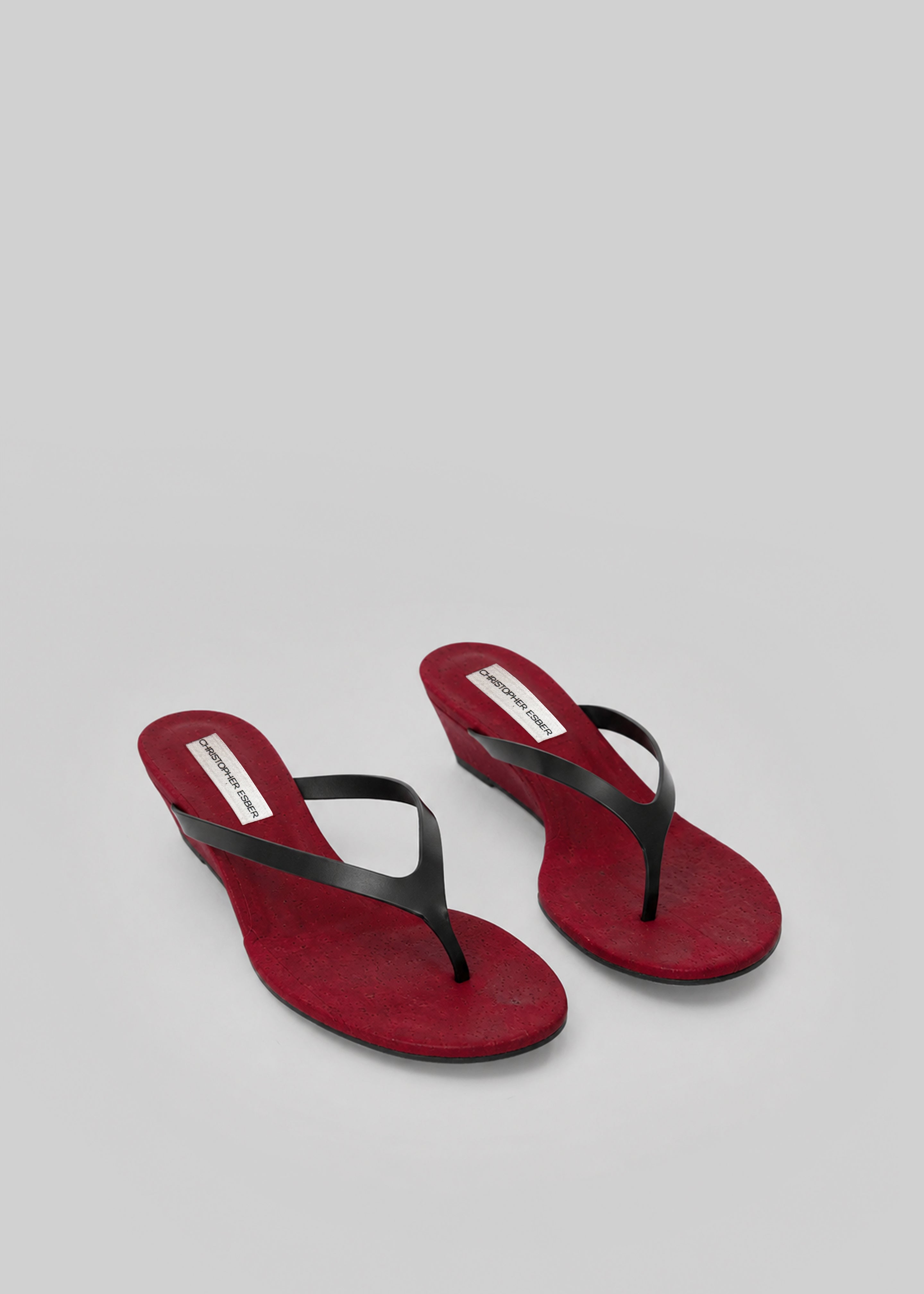 Christopher Esber Scala Cork Wedges - Flame/Black – The Frankie