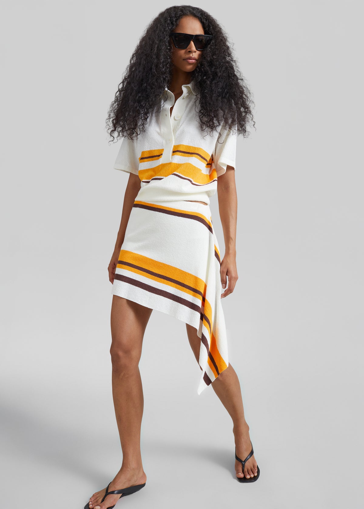 Christopher Esber Straccio Knitted Extension Drape Mini Skirt - Solaris Stripe - 4