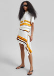 Christopher Esber Straccio Knitted Extension Drape Mini Skirt - Solaris Stripe