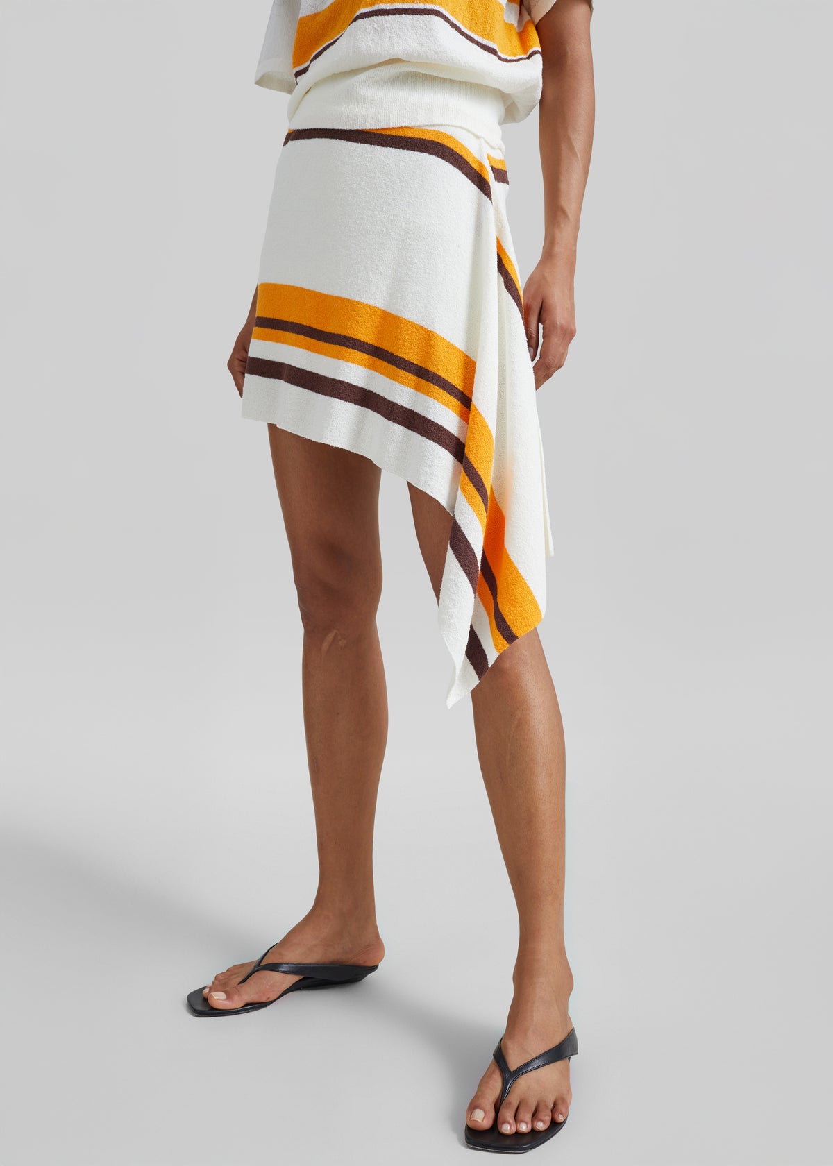 Christopher Esber Straccio Knitted Extension Drape Mini Skirt - Solaris Stripe - 2