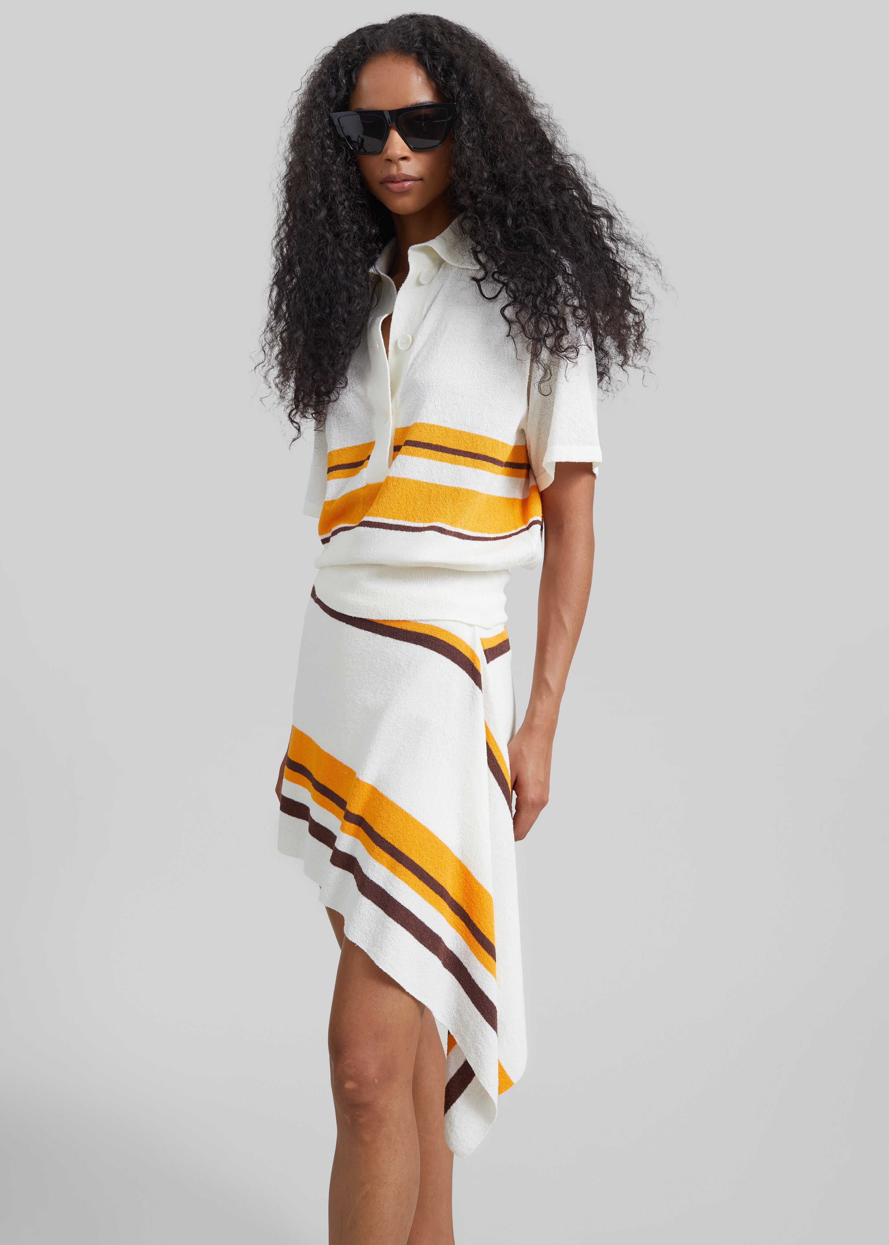Christopher Esber Straccio Knitted Extension Drape Mini Skirt - Solaris Stripe - 3