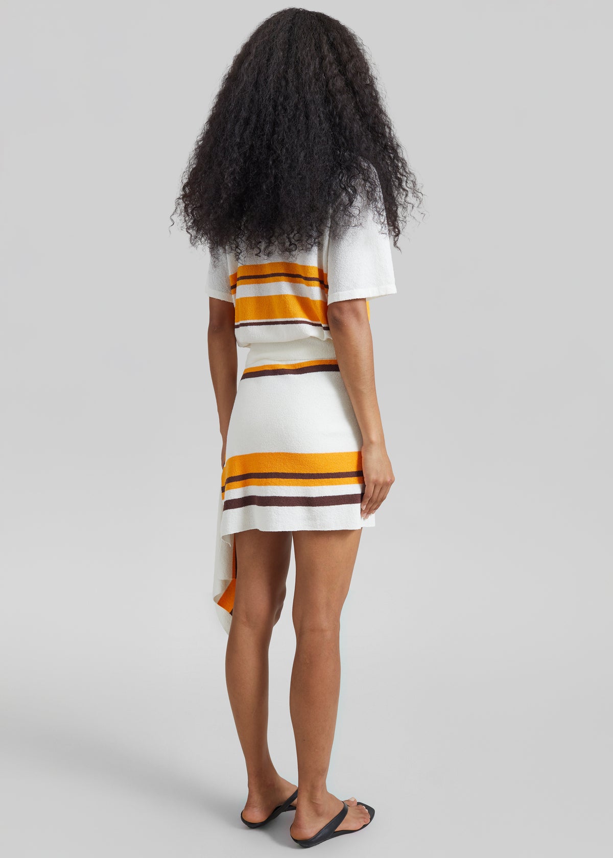 Christopher Esber Straccio Knitted Extension Drape Mini Skirt - Solaris Stripe - 7