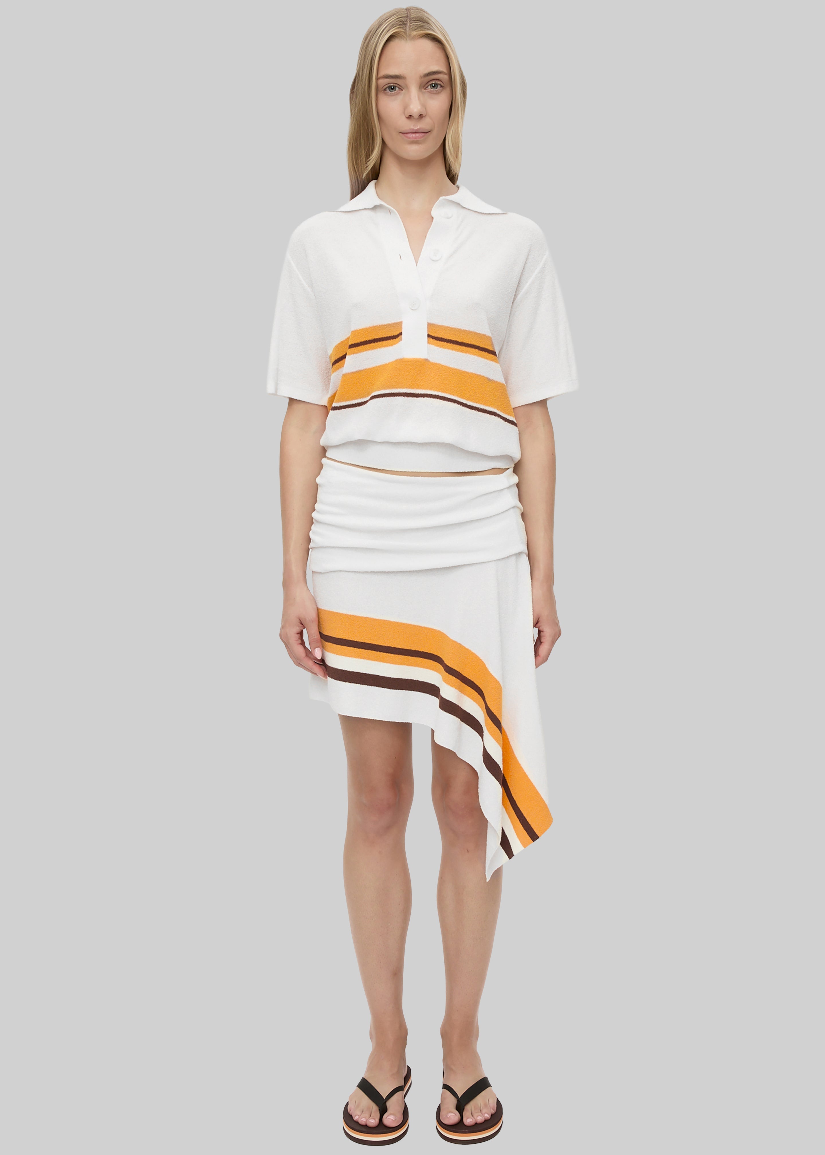 Christopher Esber Stripe Knit Clean Polo - Solaris Stripe - 6
